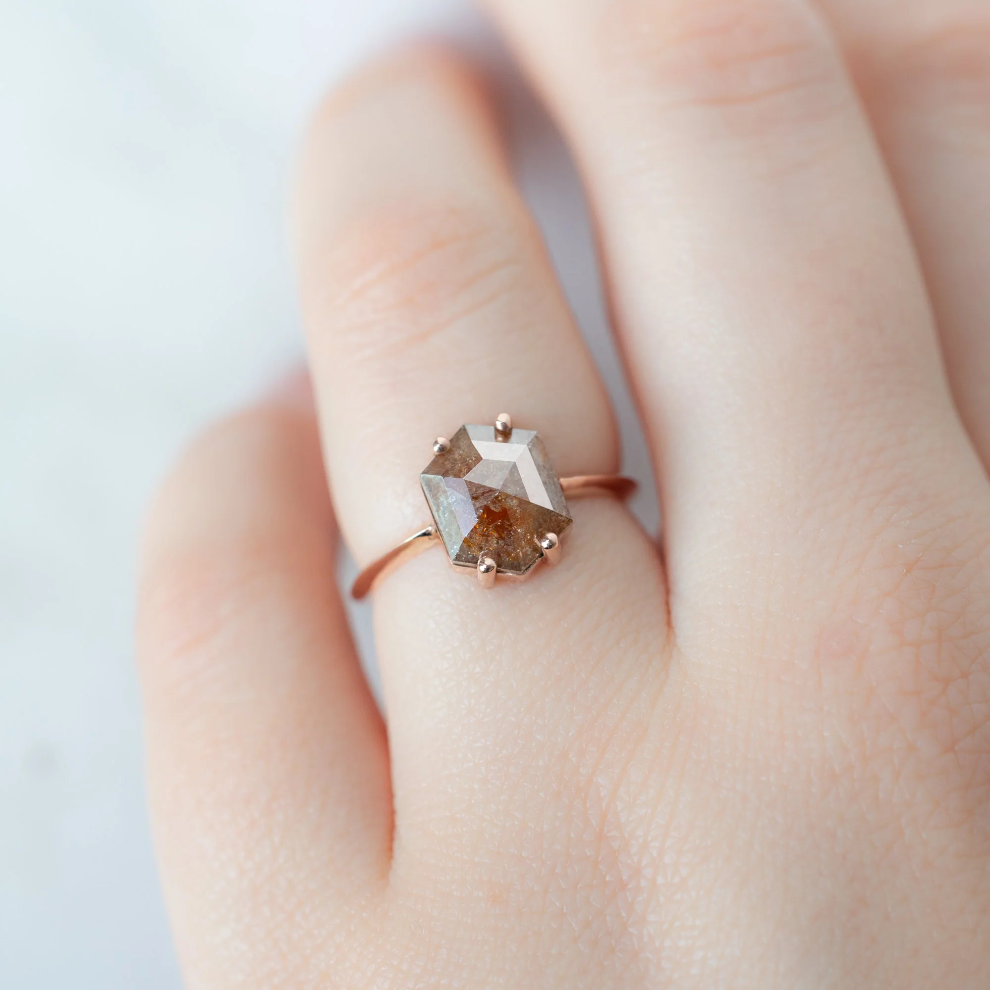 The Bryn Ring | 2.03ct Hexagon Red Diamond in 14K Rose Gold - Image 4