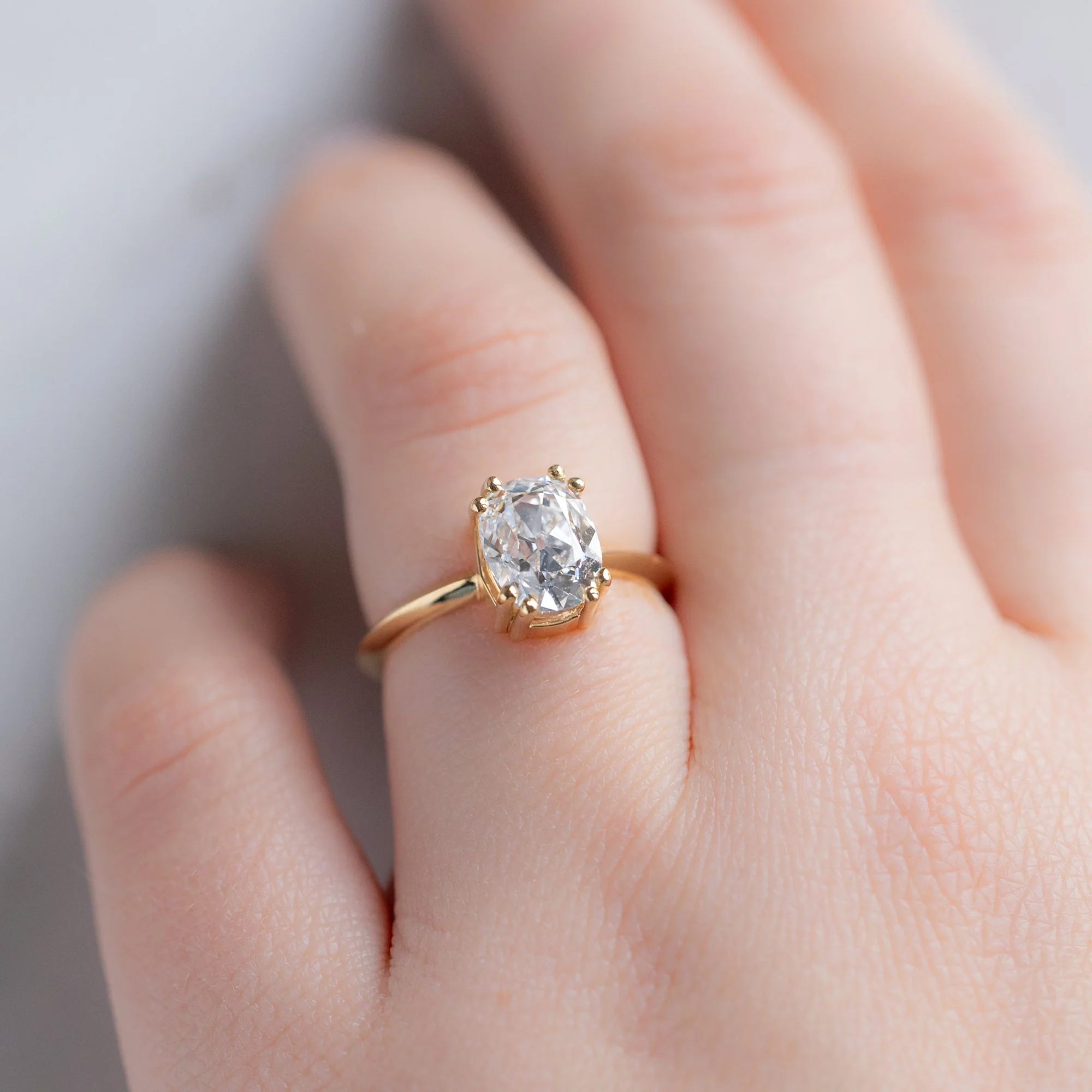 The Bryn Ring | 2.05ct Old Mine Cut Lab Grown Diamond in 18K Yellow Gold - Image 2
