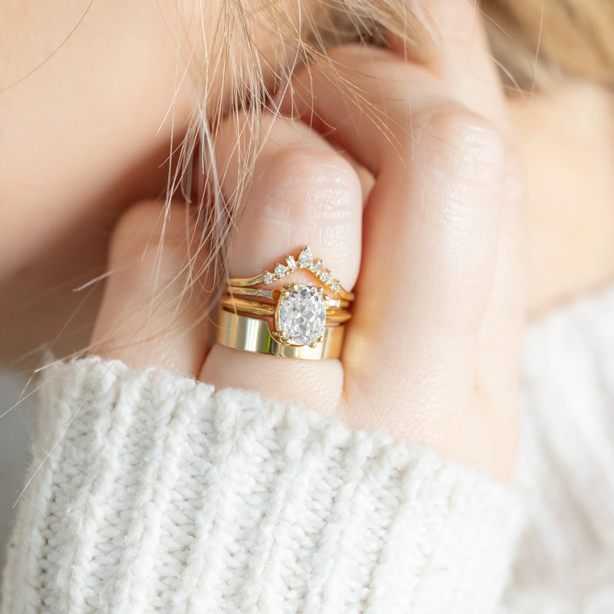 The Bryn Ring | 2.05ct Old Mine Cut Lab Grown Diamond in 18K Yellow Gold - Image 4