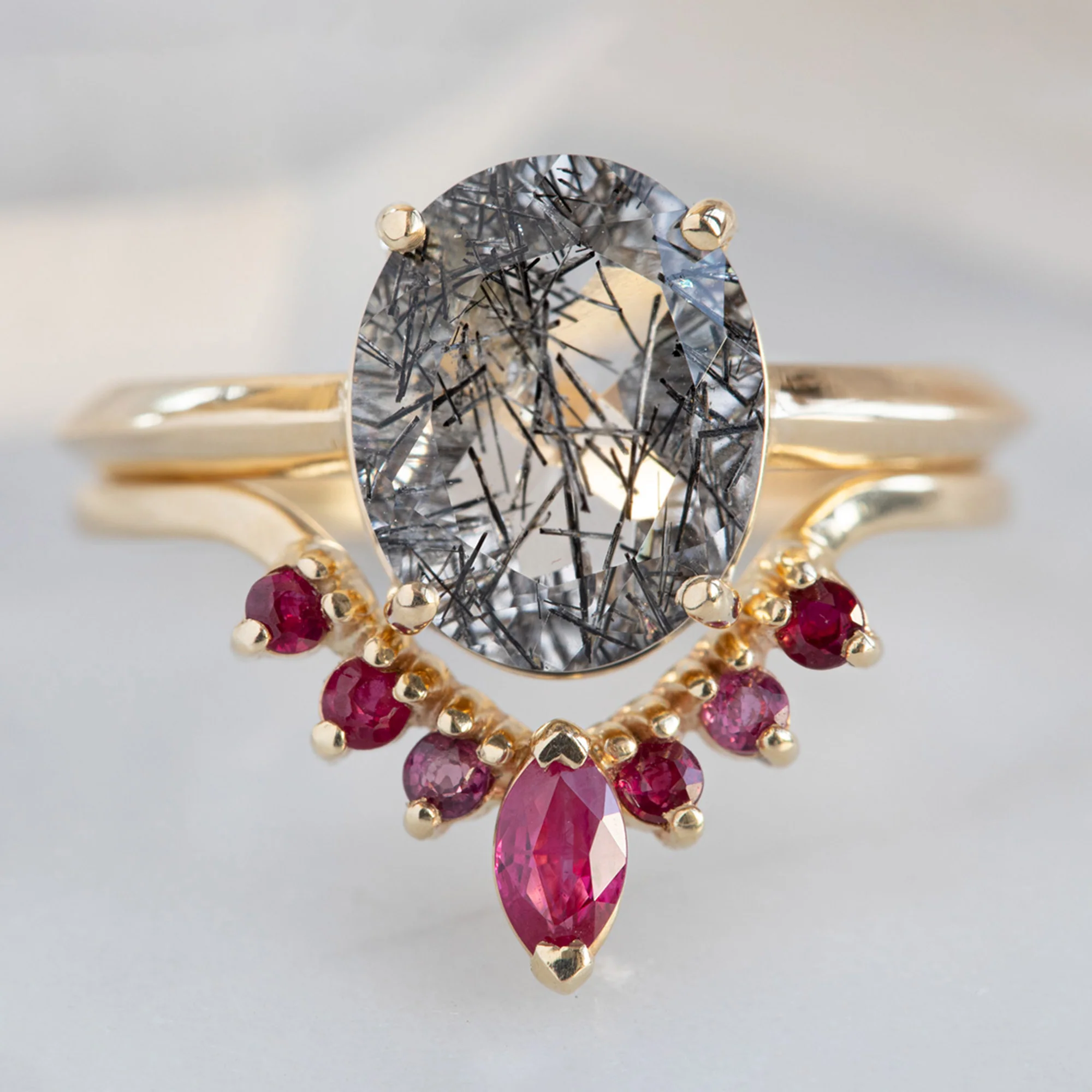 Design Your Own Custom | Tourmaline in Quartz Engagement Ring - Image 7