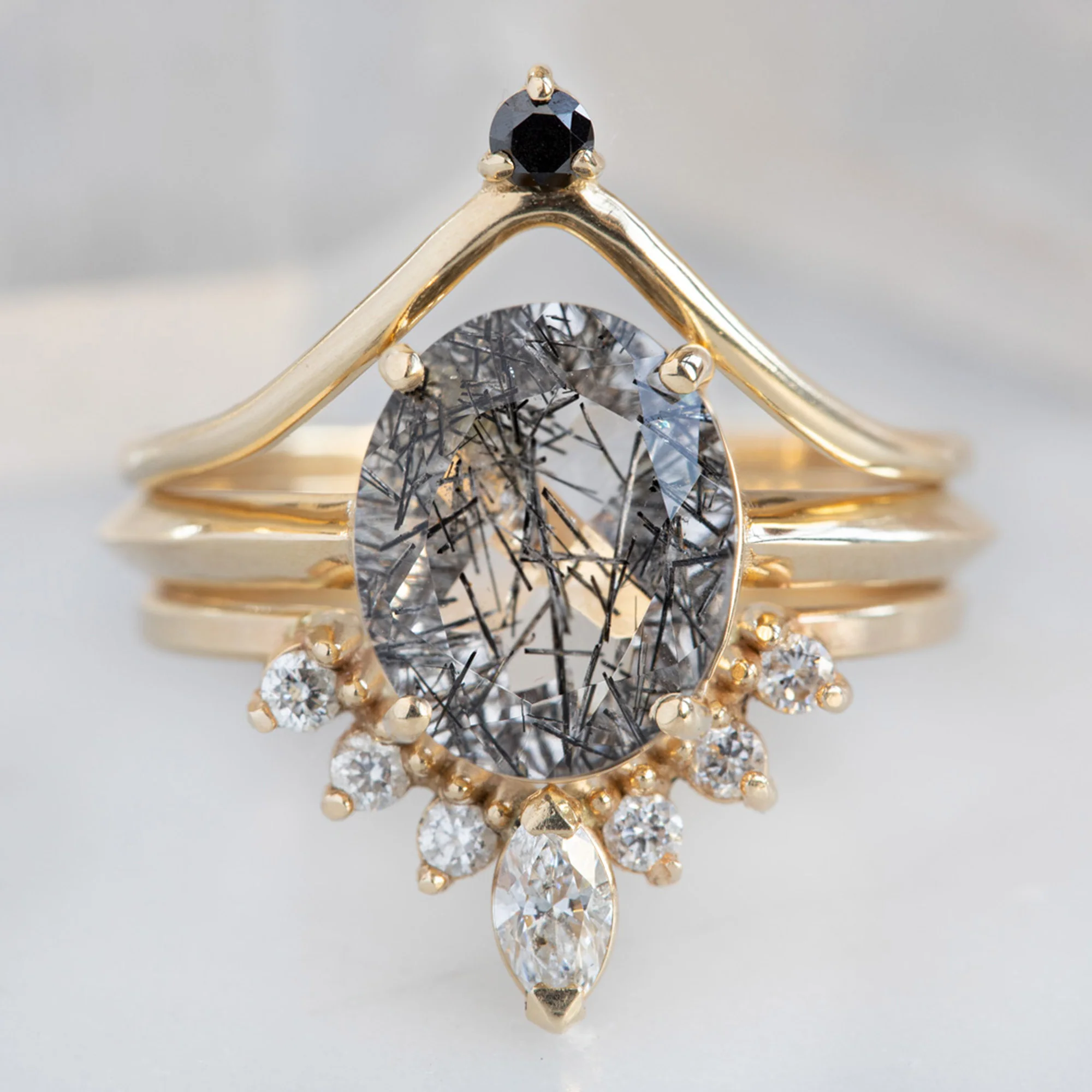 The Bryn Ring | 2.15ct Oval Tourmaline in Quartz in 14K Yellow Gold - Image 4