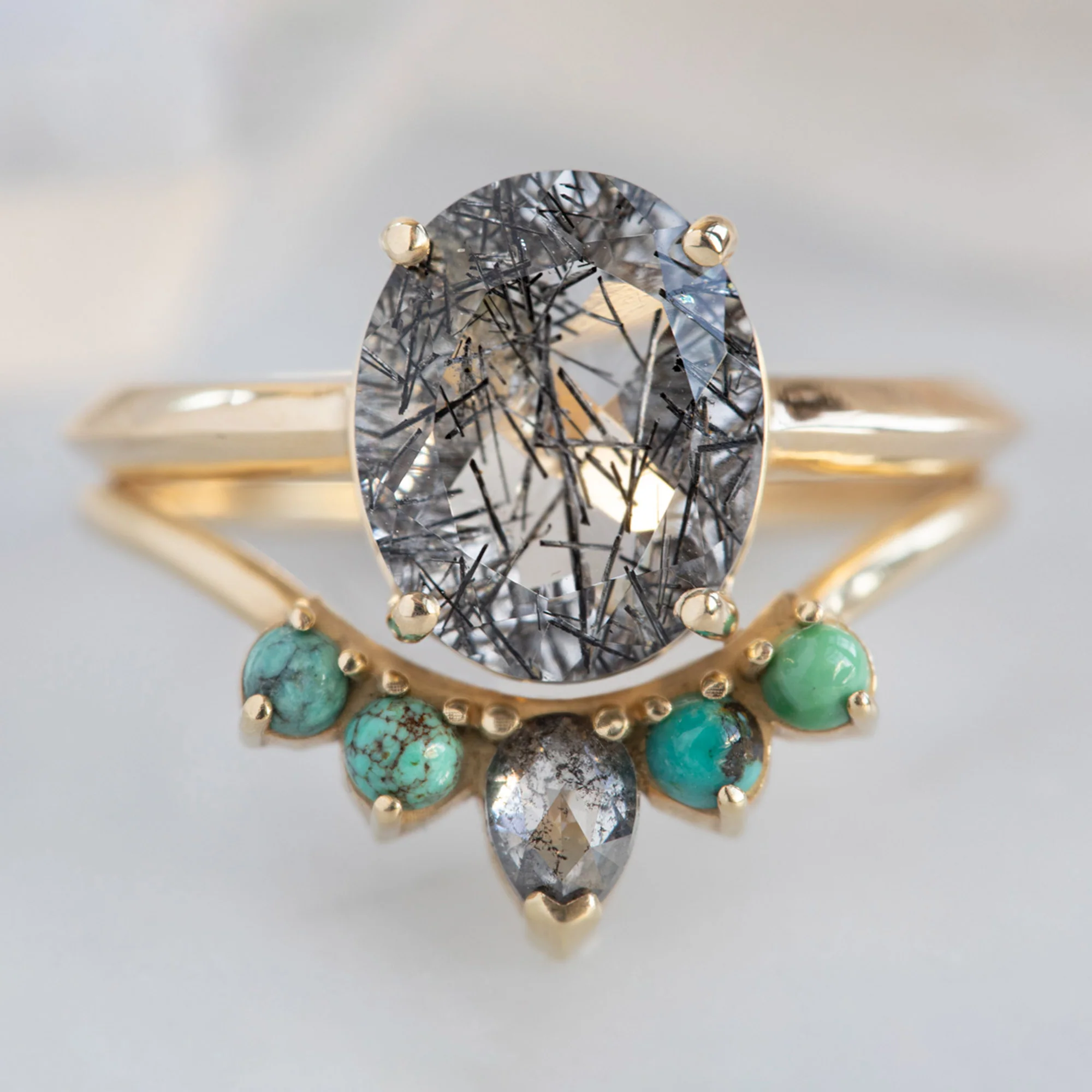 The Bryn Ring | 2.15ct Oval Tourmaline in Quartz in 14K Yellow Gold - Image 5