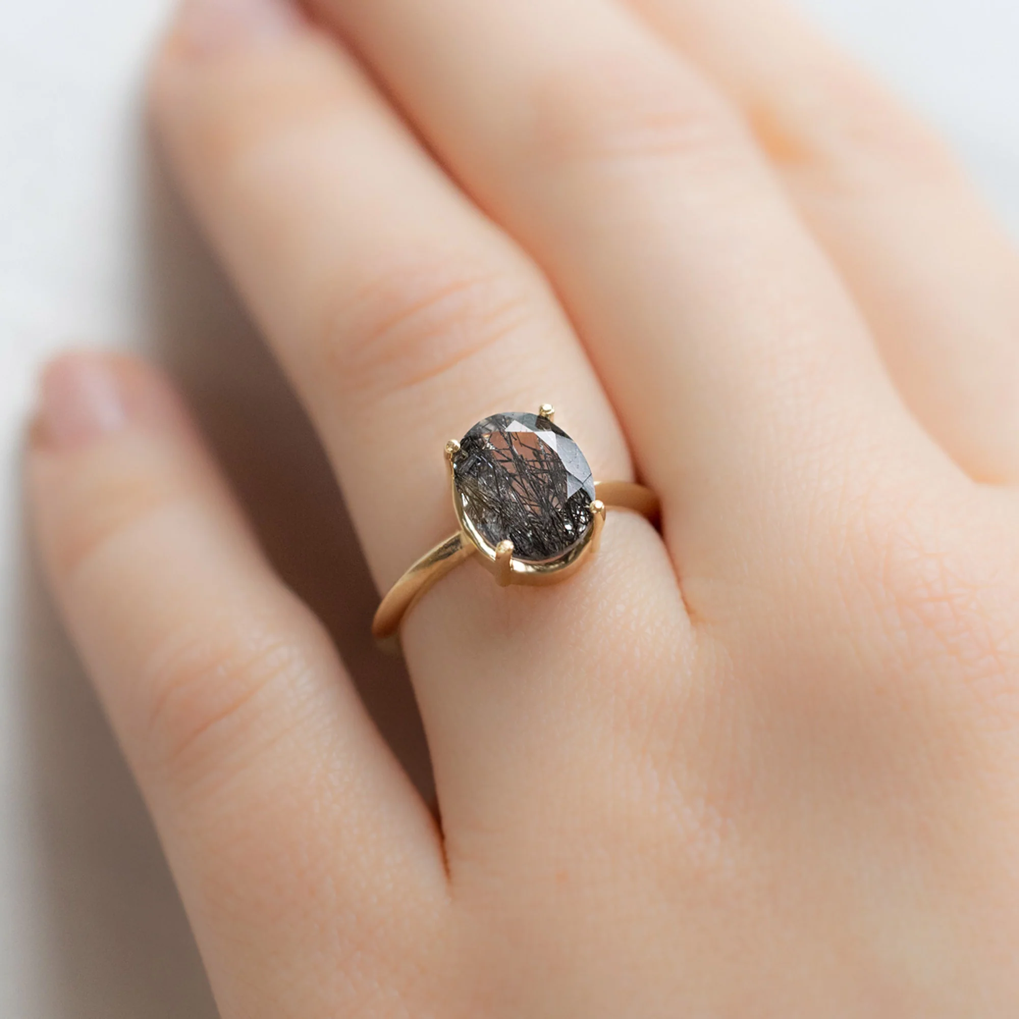 The Bryn Ring | 2.37ct Oval Tourmaline In Quartz in 14K Yellow Gold - Image 2