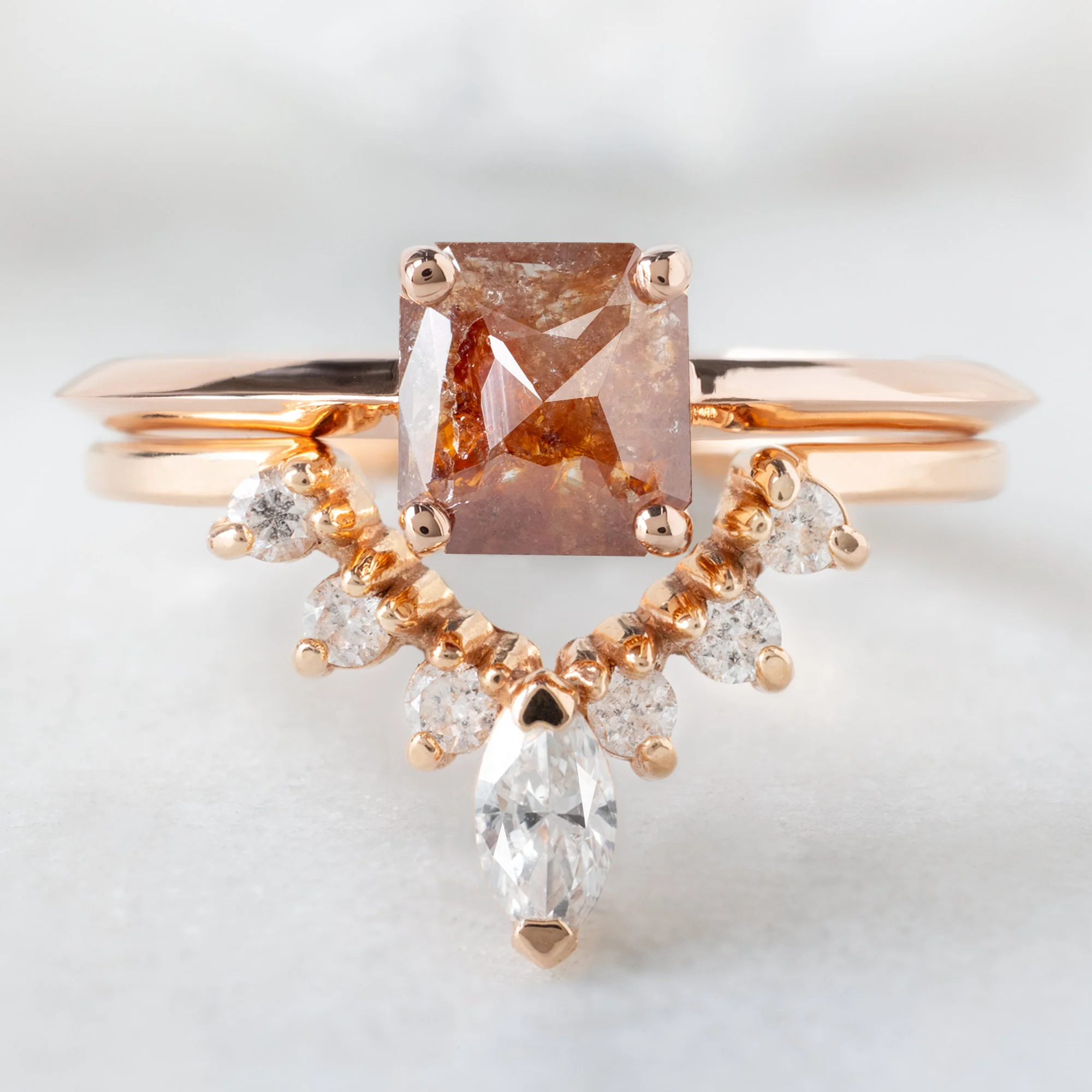 The Bryn Ring | .54ct Emerald Cut Red Diamond in 14K Rose Gold - Image 3
