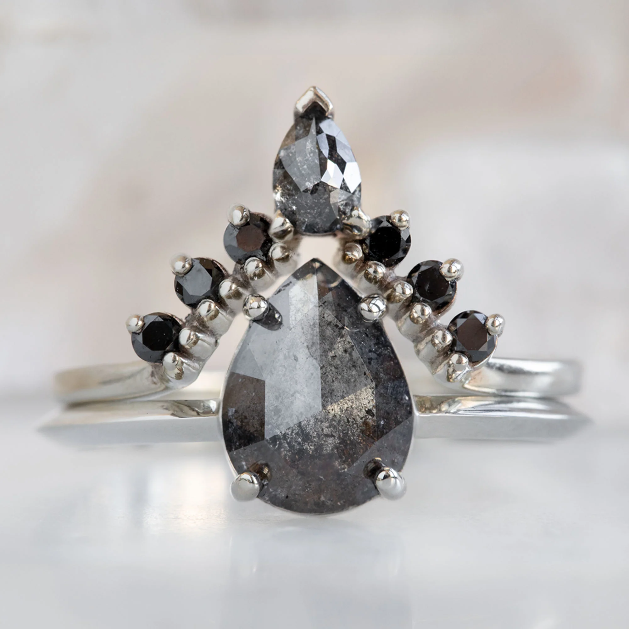 The Bryn Ring | Build Your Own Pear Black Diamond Engagement Ring - Image 3