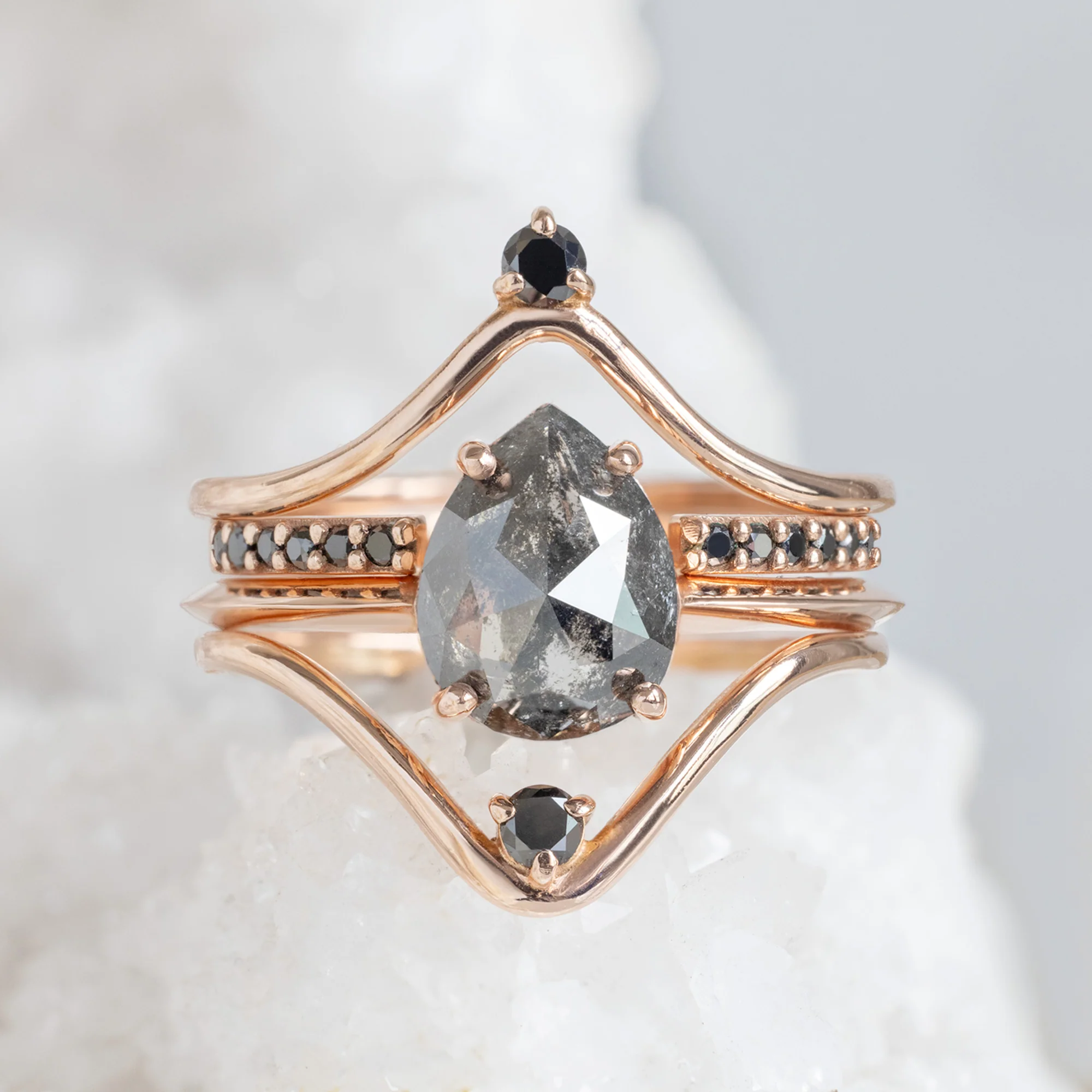 The Bryn Ring | Build Your Own Pear Black Diamond Engagement Ring - Image 4