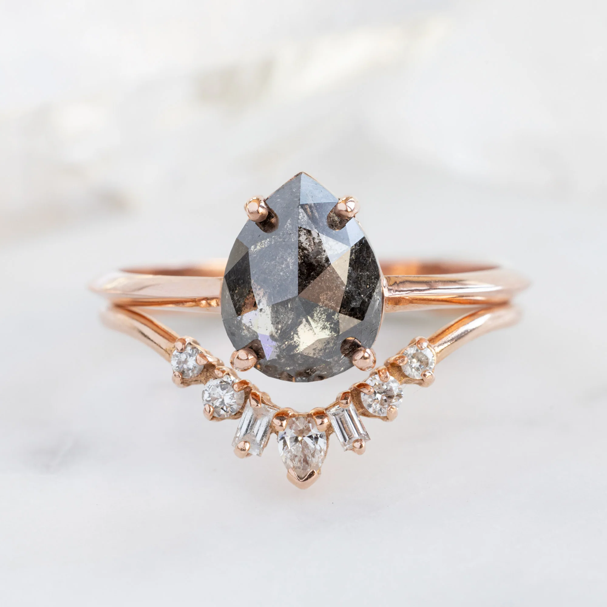 The Bryn Ring | Build Your Own Pear Black Diamond Engagement Ring - Image 5