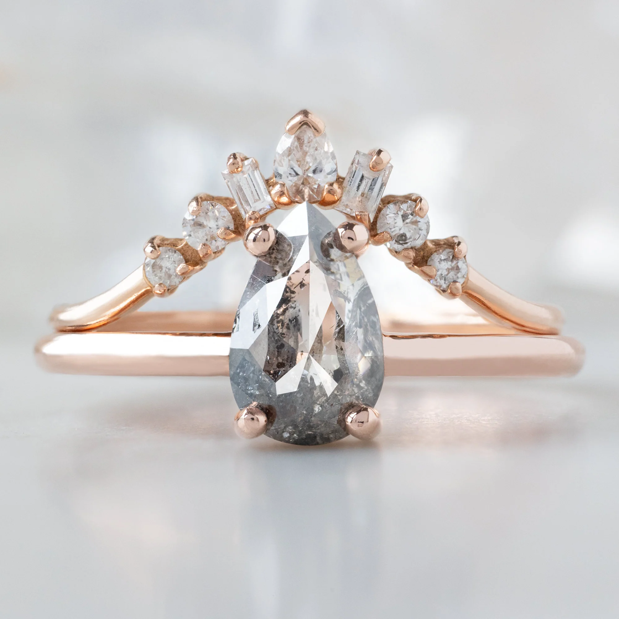 The Bryn Ring | Build Your Own Pear Salt and Pepper Diamond Engagement Ring - Image 7