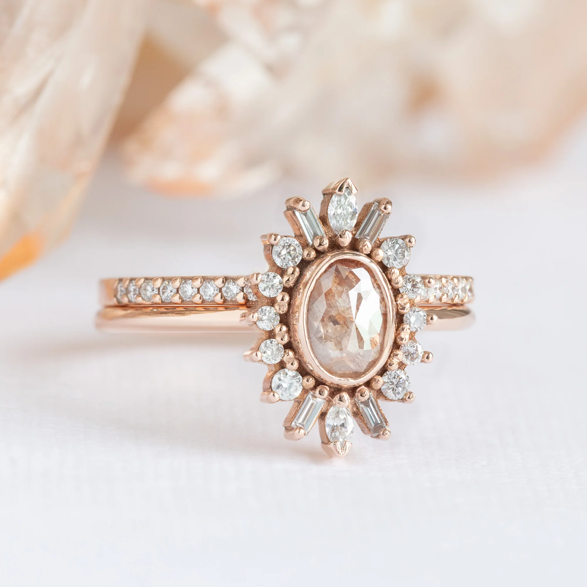 The Camellia Ring | 0.42ct Oval Red Diamond in 14K Rose Gold - Image 3