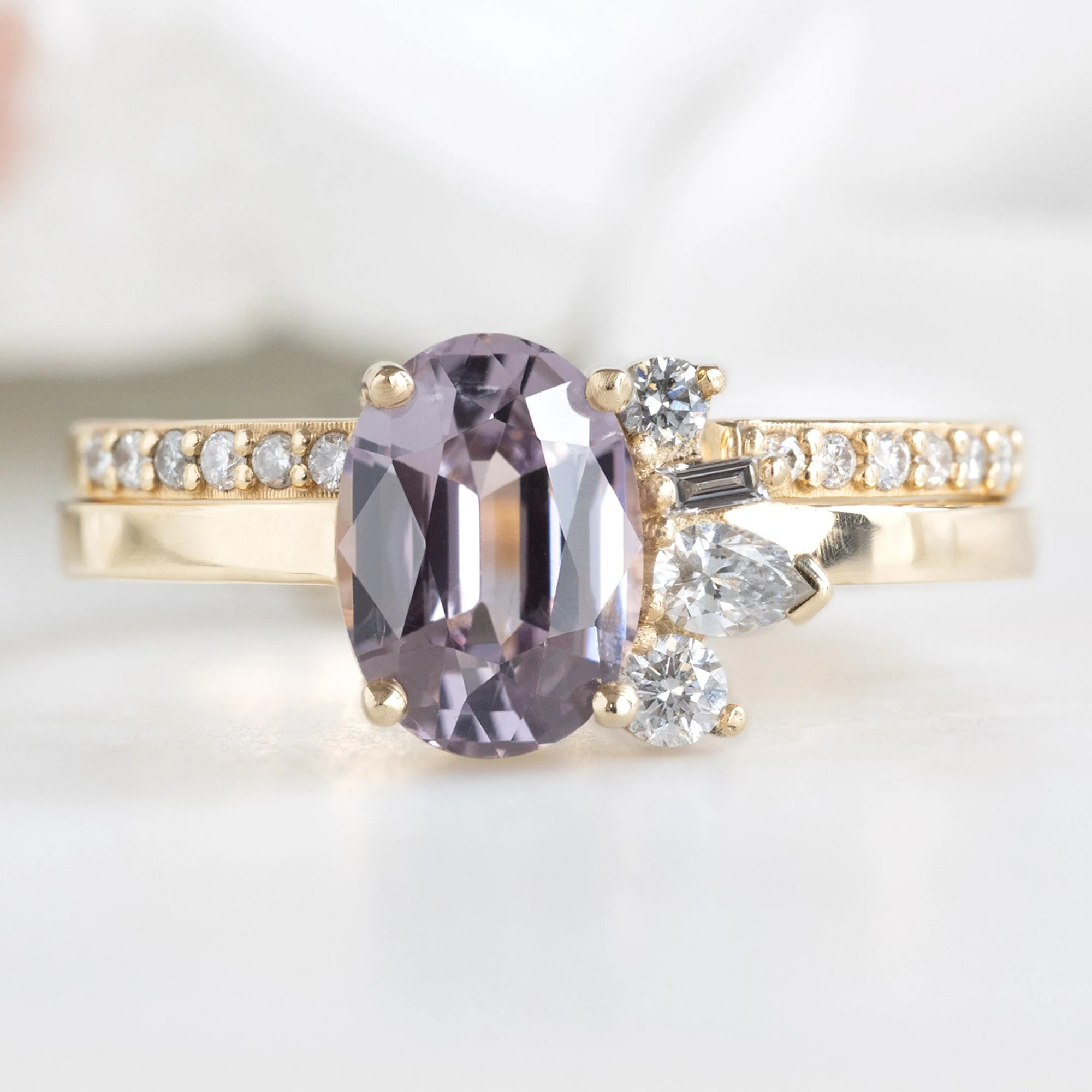 The Cluster Ring | 1.12ct Oval Spinel in 14K Yellow Gold - Image 4