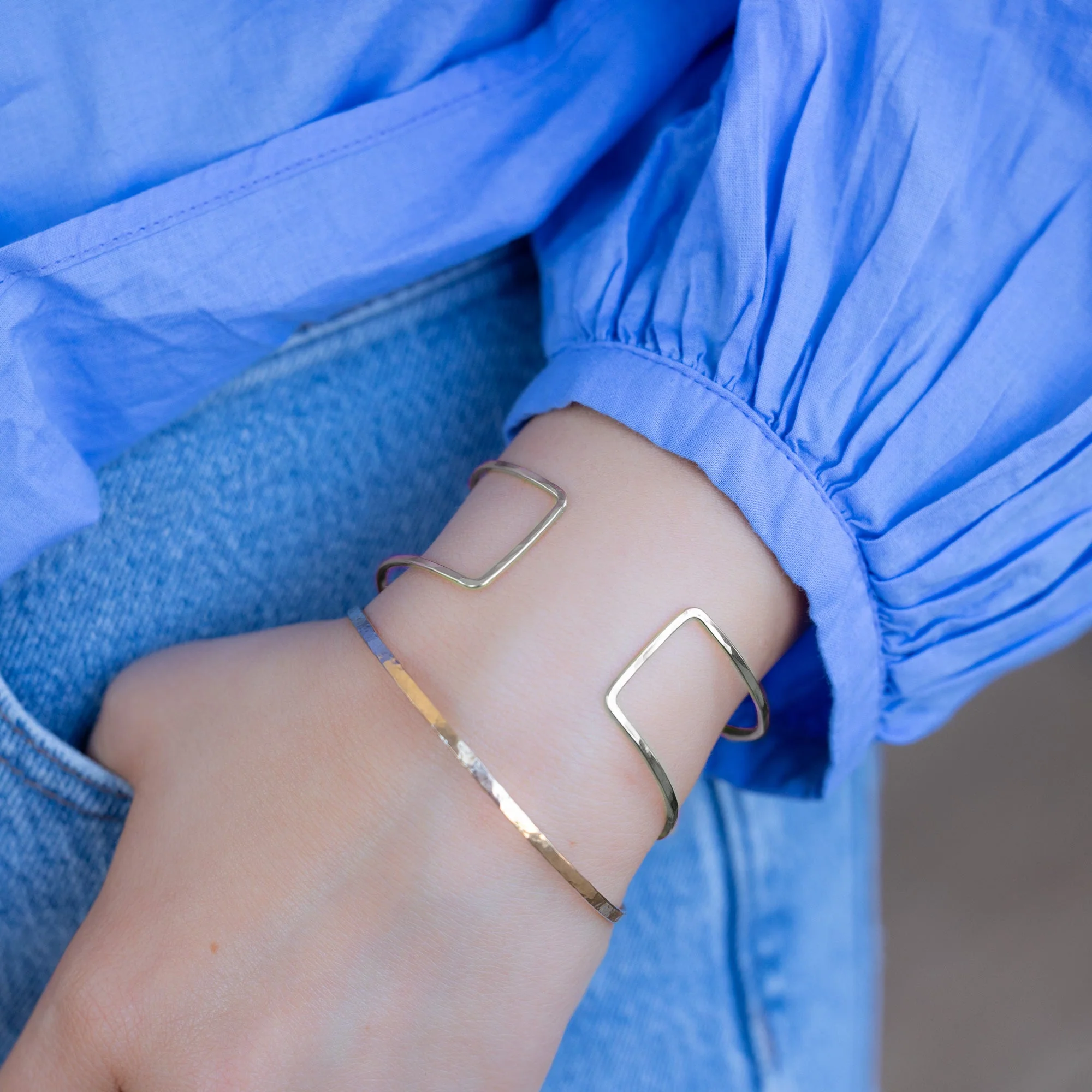 The Column Cuff Bracelet | Yellow, Rose or Sterling Silver - Image 3