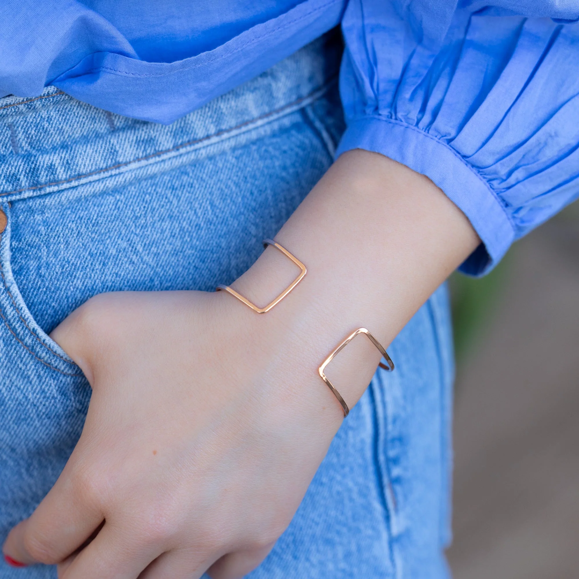 The Column Cuff Bracelet | Yellow, Rose or Sterling Silver - Image 5