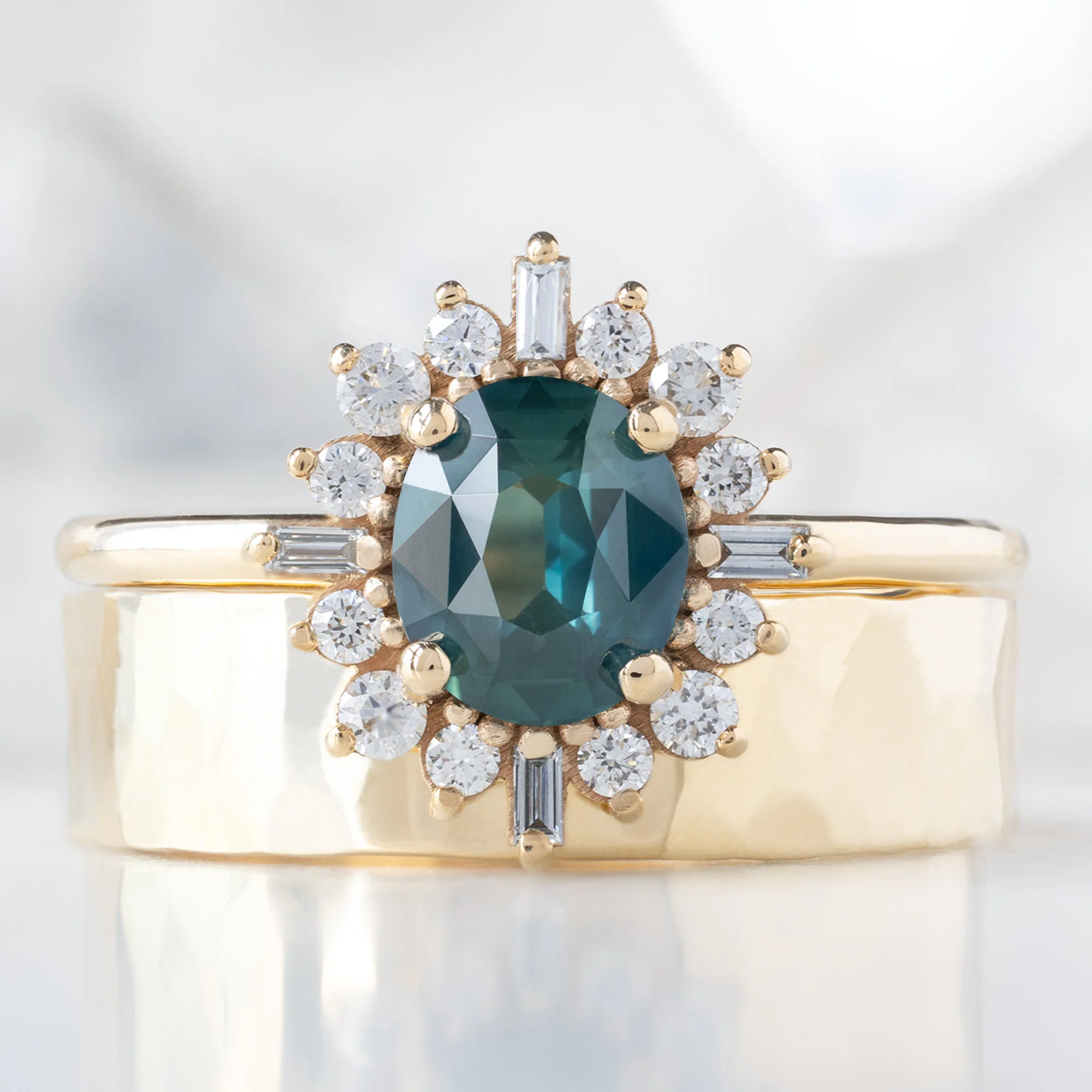 The Compass Ring | 1.03ct Oval Blue Sapphire in 14K Yellow Gold - Image 3