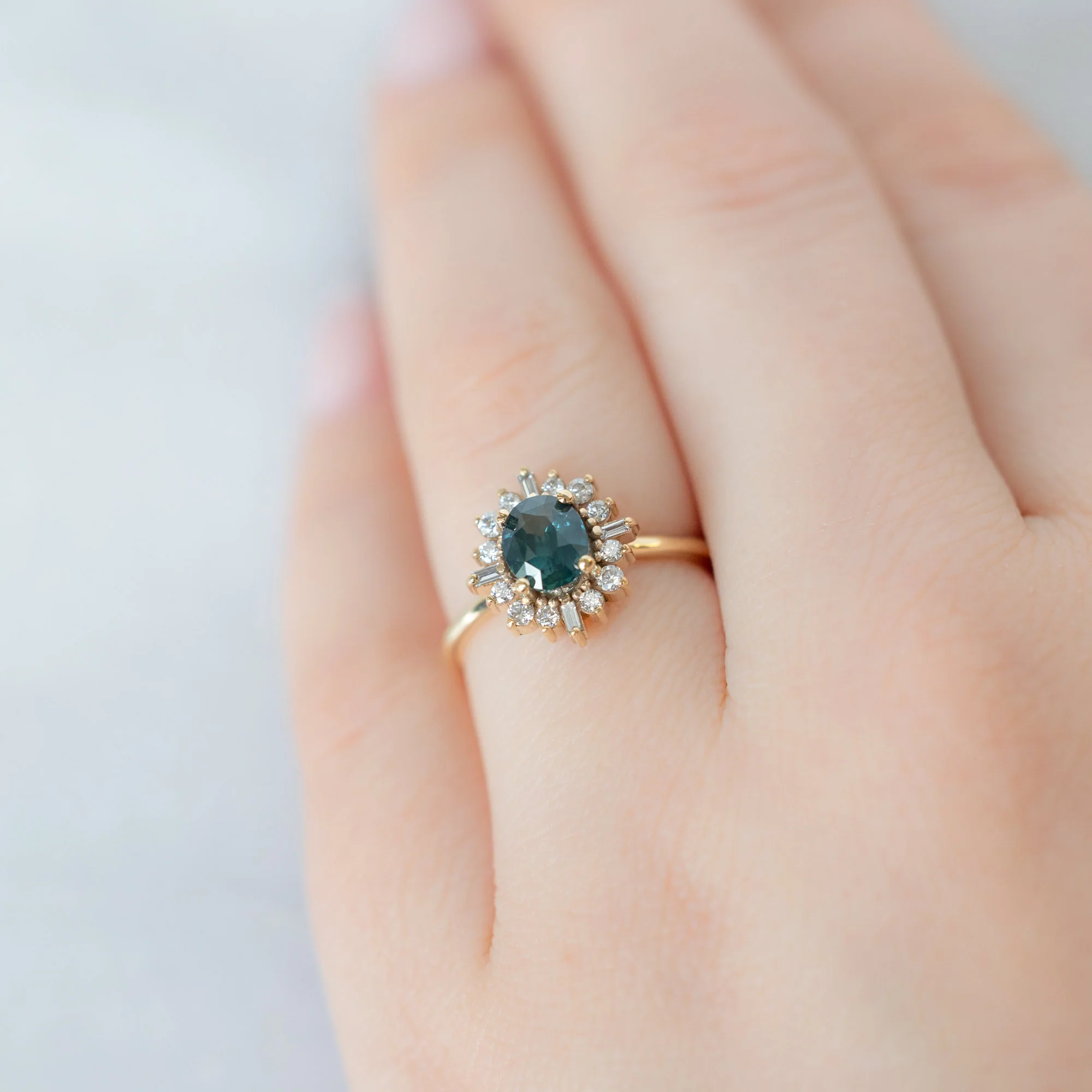 The Compass Ring | 1.03ct Oval Blue Sapphire in 14K Yellow Gold - Image 5