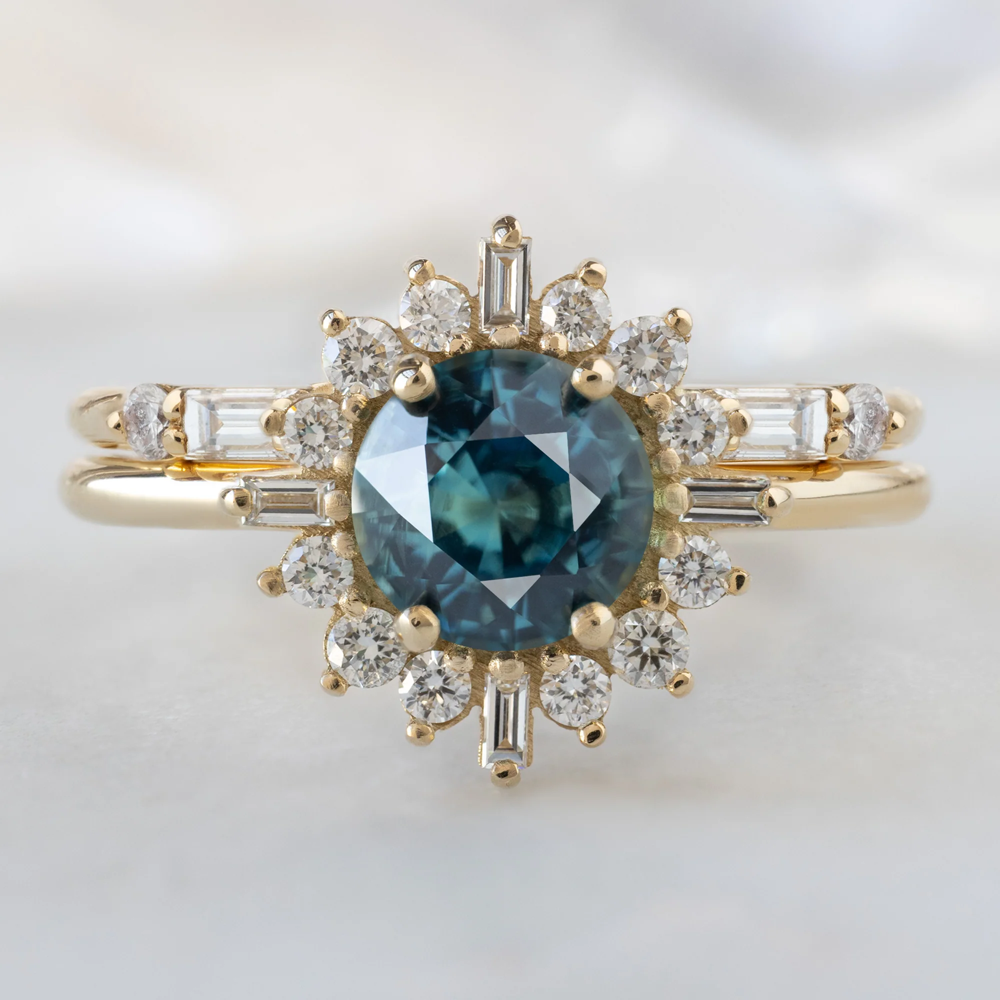 The Compass Ring | 1.19ct Round Blue Sapphire in 14K Yellow Gold - Image 3