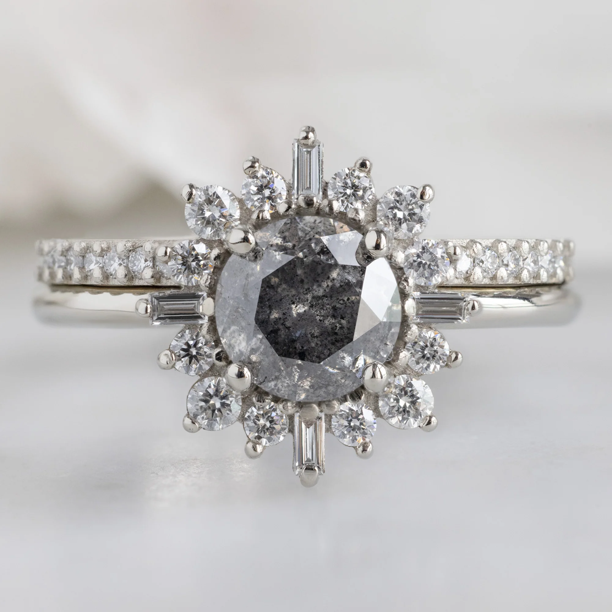 The Compass Ring | Build Your Own Round Salt and Pepper Diamond Engagement Ring - Image 7