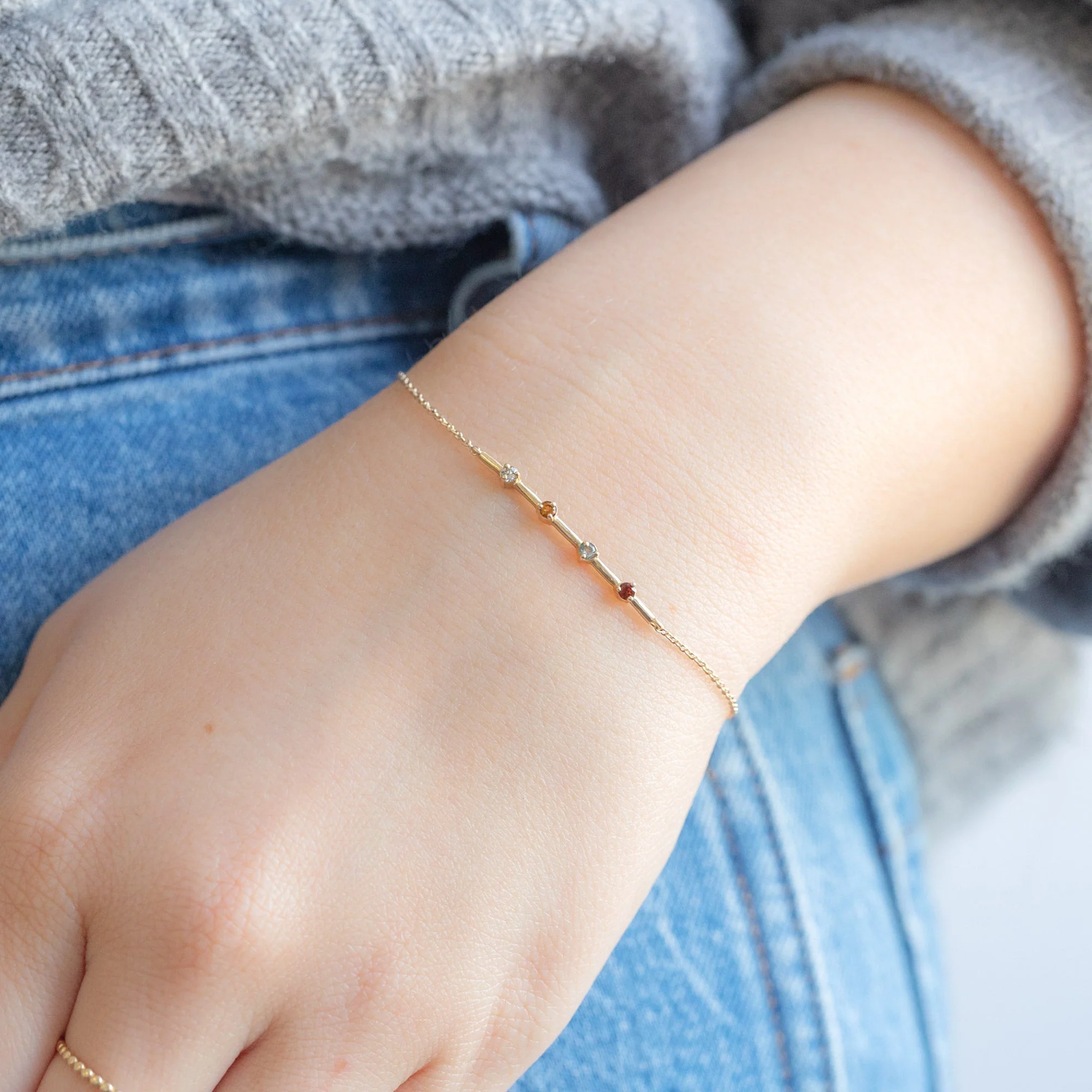 The Custom Multi-Birthstone Bracelet | 4 Stones - Image 2