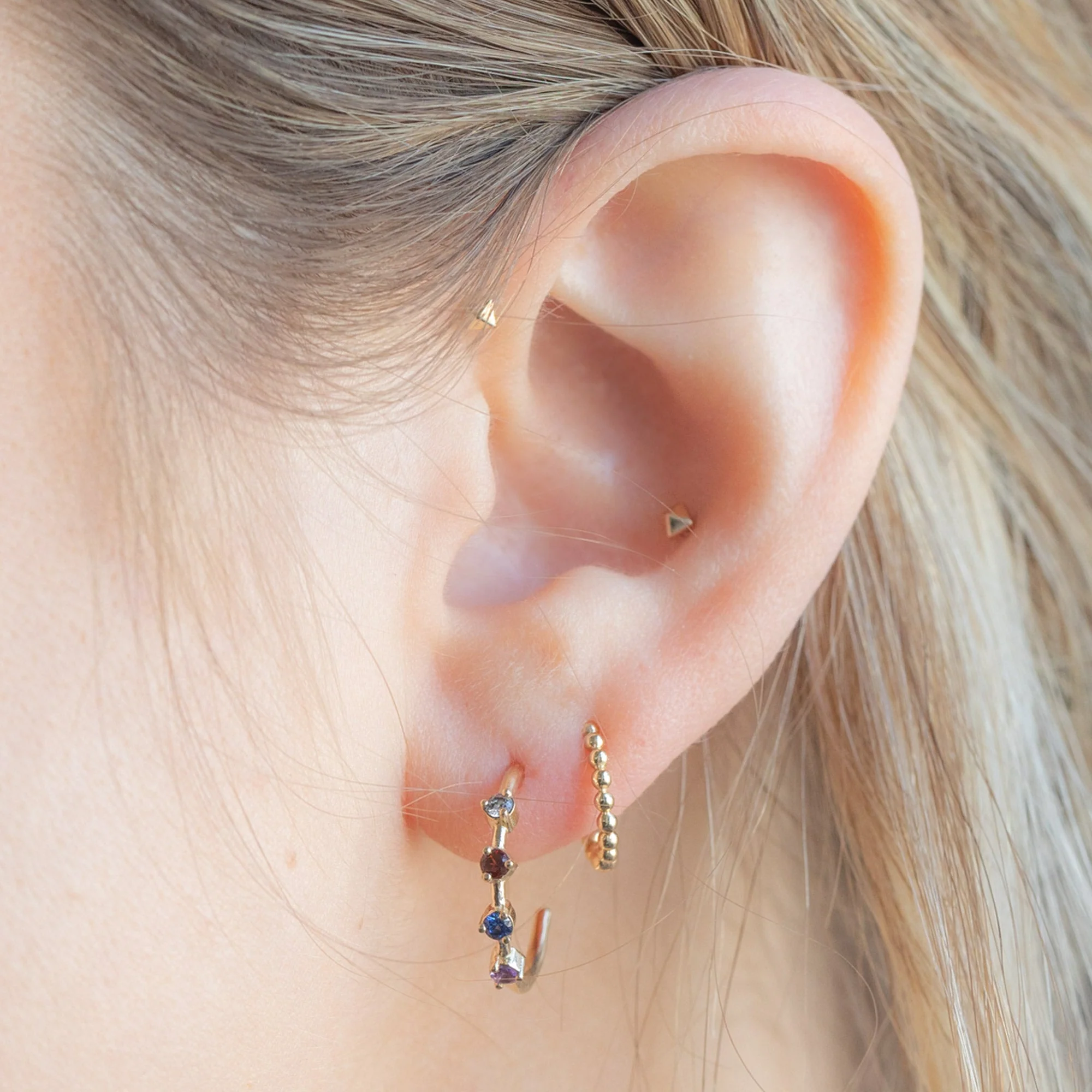 The Custom Multi-Birthstone Hoops | 4 Stones - Image 2