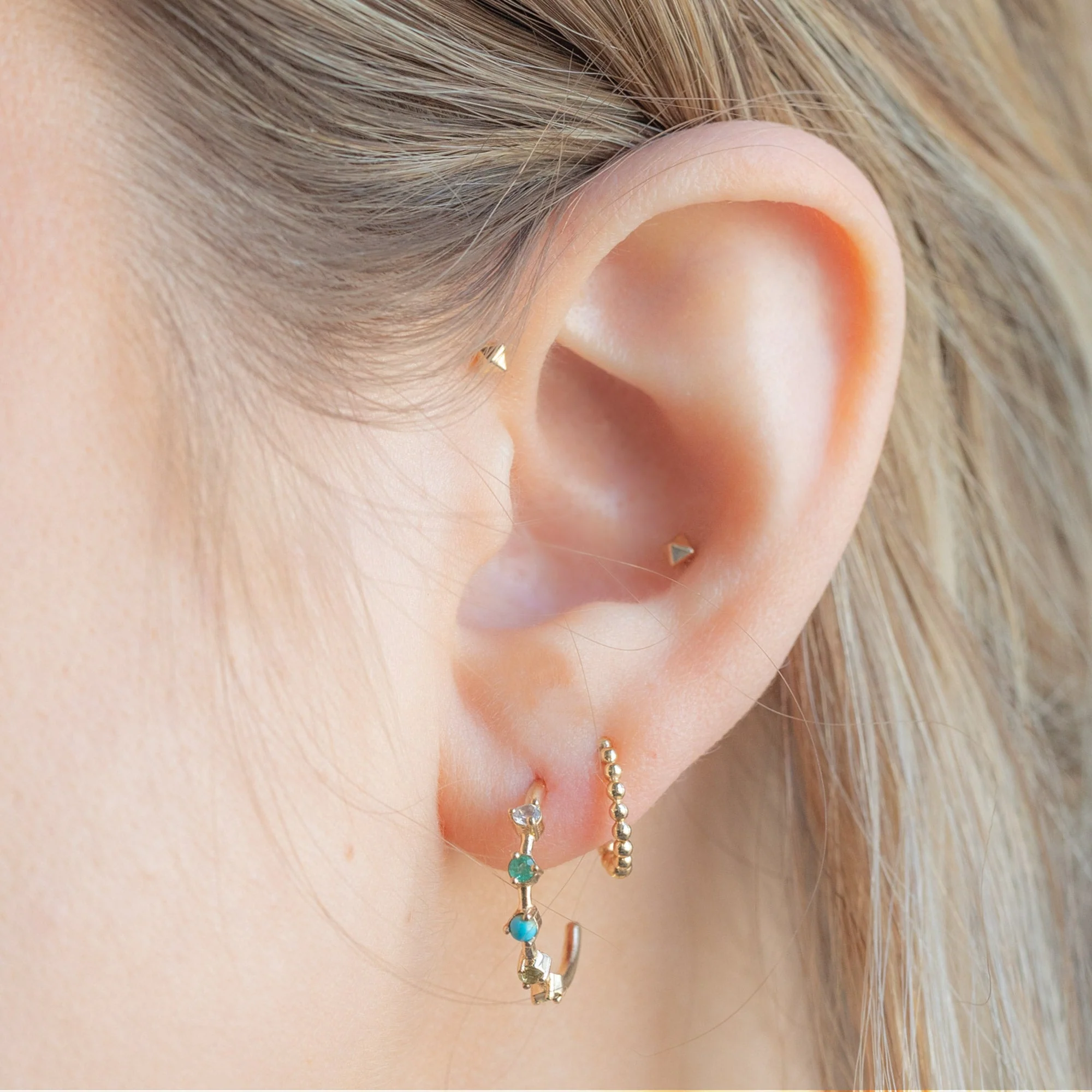 The Custom Multi-Birthstone Hoops | 5 Stones - Image 2
