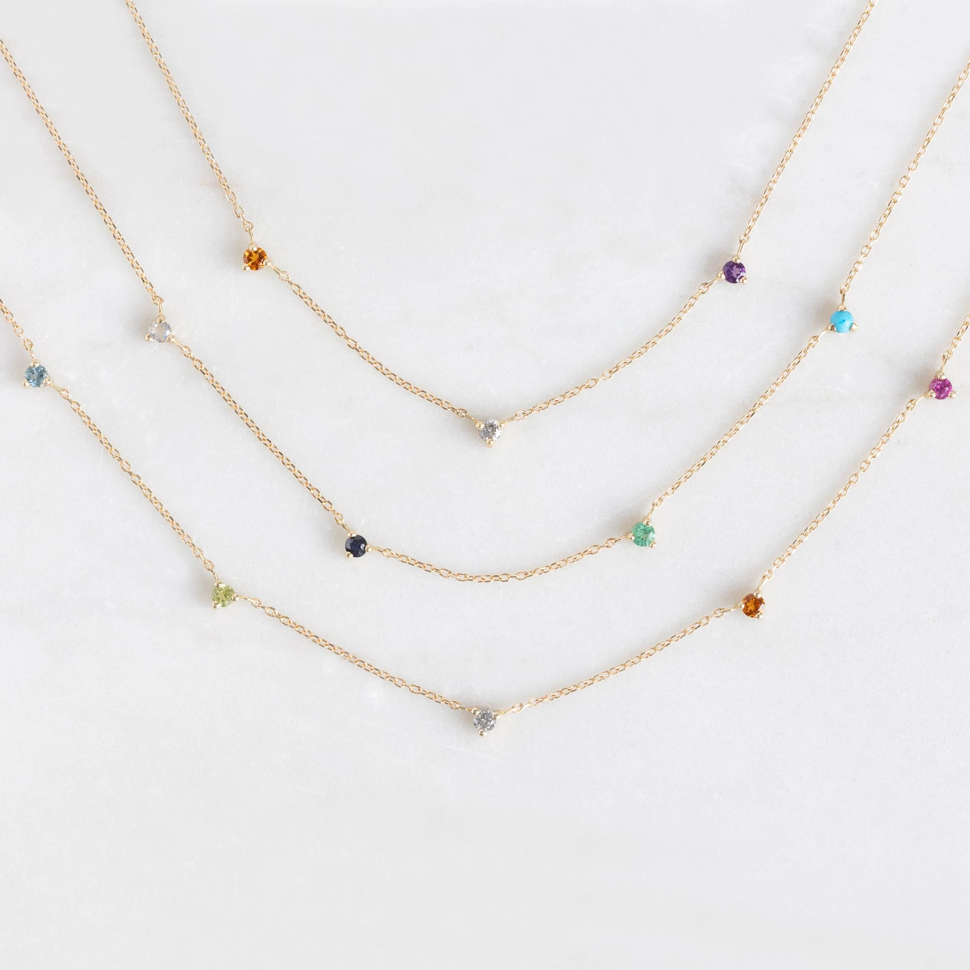 The Custom Multi-Birthstone Necklace | 3 Stones - Image 4