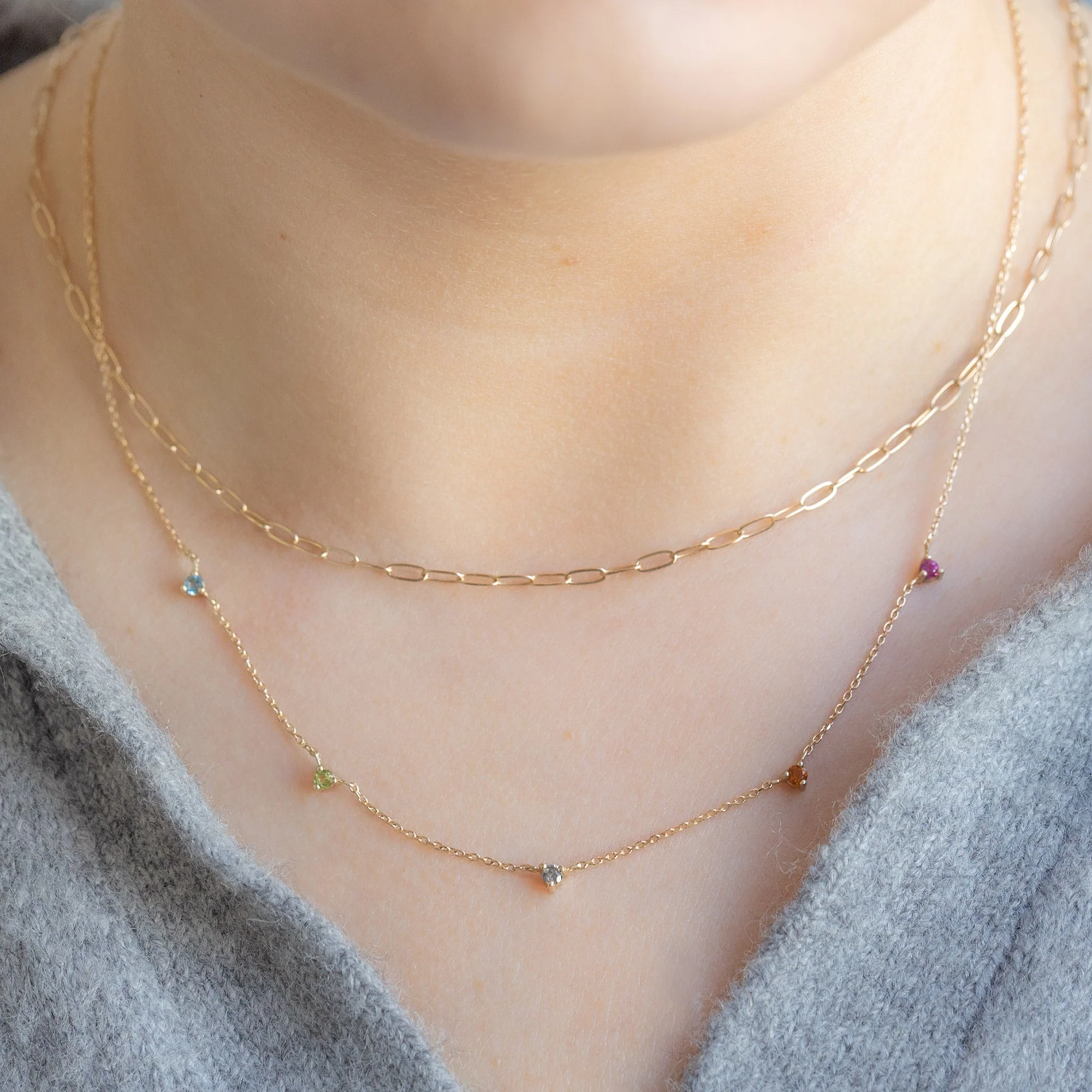 The Custom Multi-Birthstone Necklace | 5 Stones - Image 4