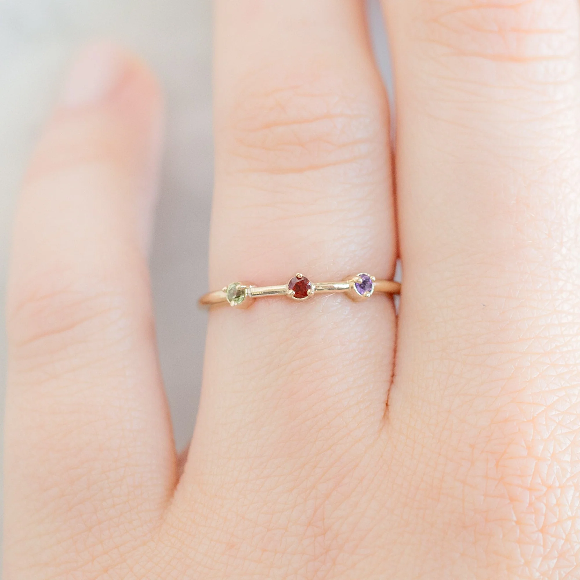 The Custom Multi-Birthstone Ring | 3 Stones - Image 2