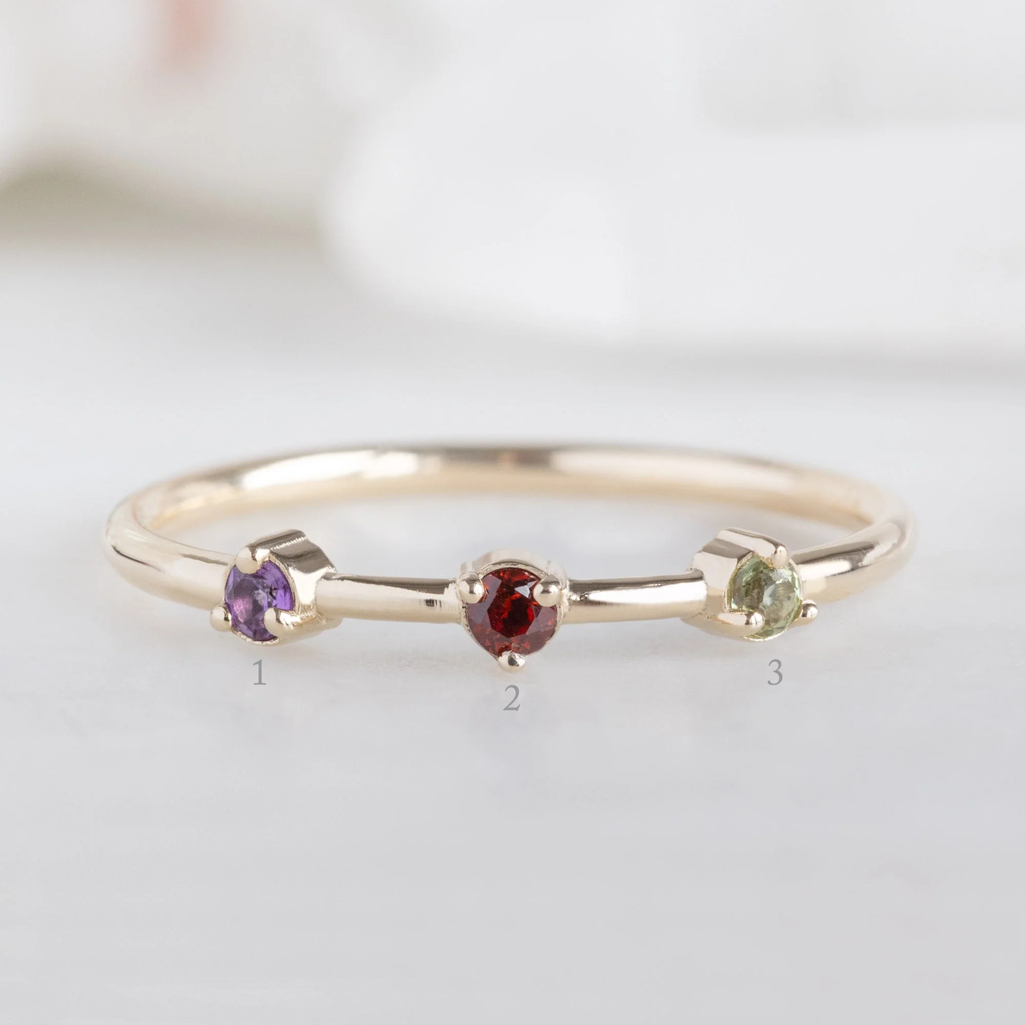 The Custom Multi-Birthstone Ring | 3 Stones - Image 3