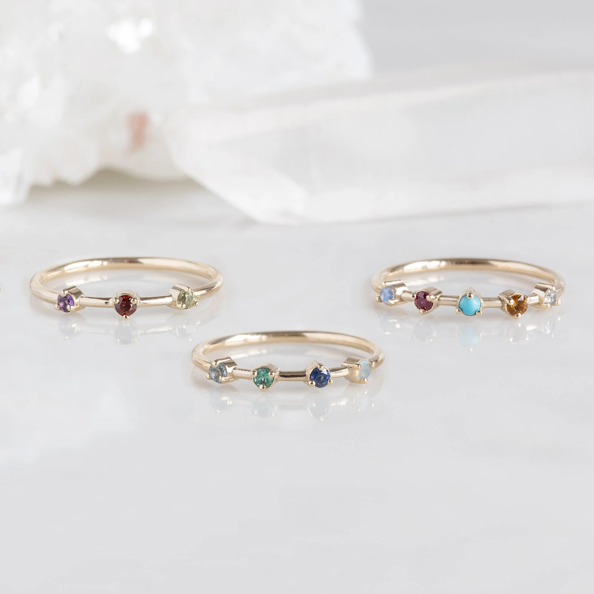 The Custom Multi-Birthstone Ring | 3 Stones - Image 4