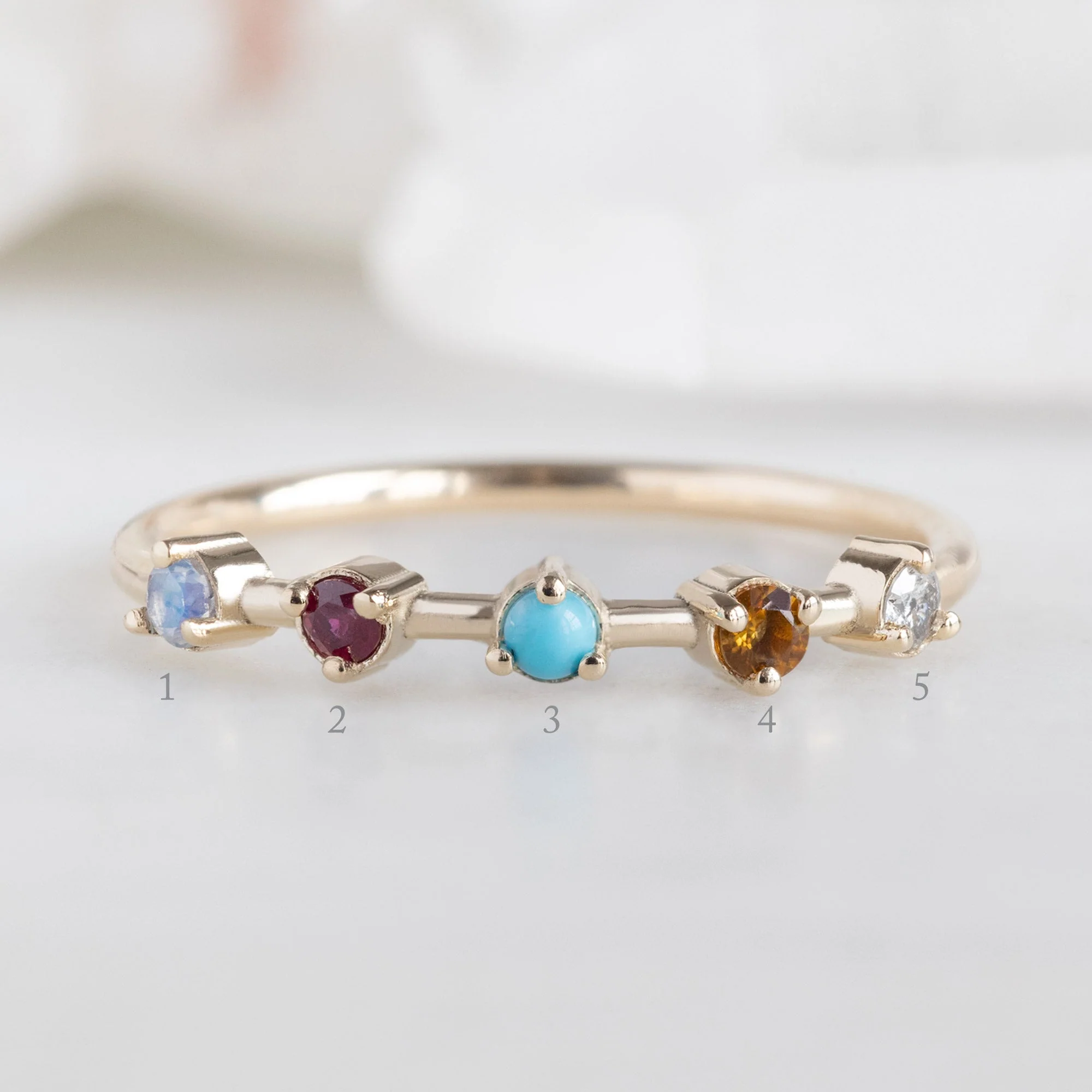 The Custom Multi-Birthstone Ring | 5 Stones - Image 3