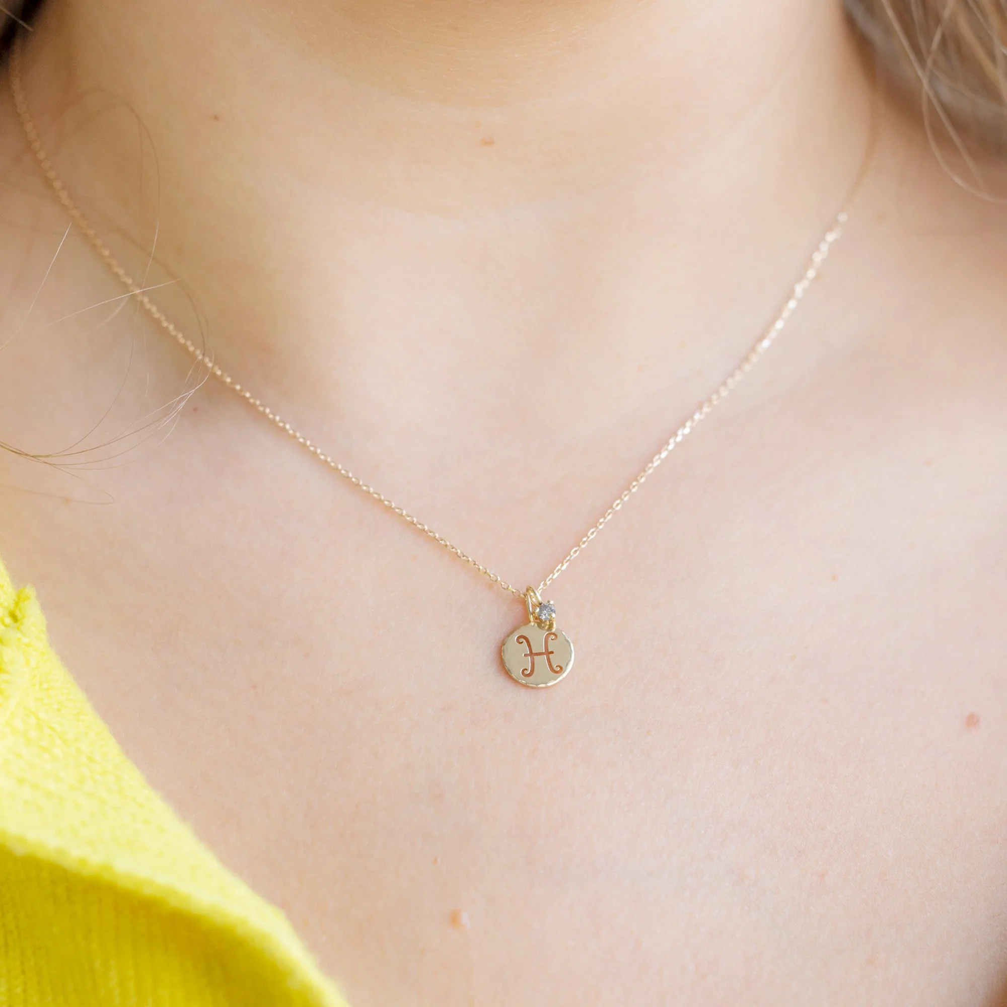 The Zodiac Birthstone Charm Necklace | Yellow, Rose or White Gold - Image 4