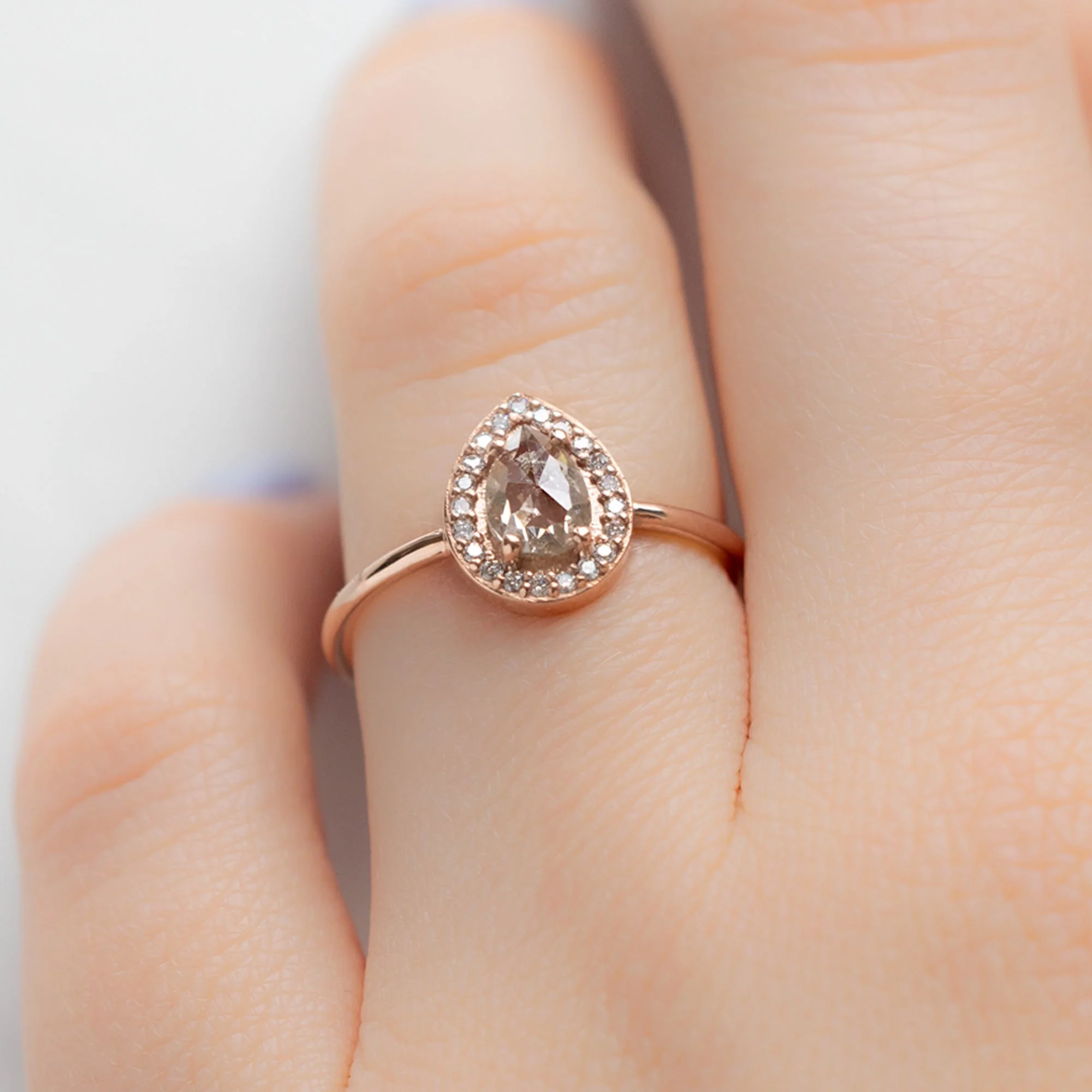 The Dahlia Ring | 0.59ct Pear Pink Diamond in 14K Rose Gold - Image 2