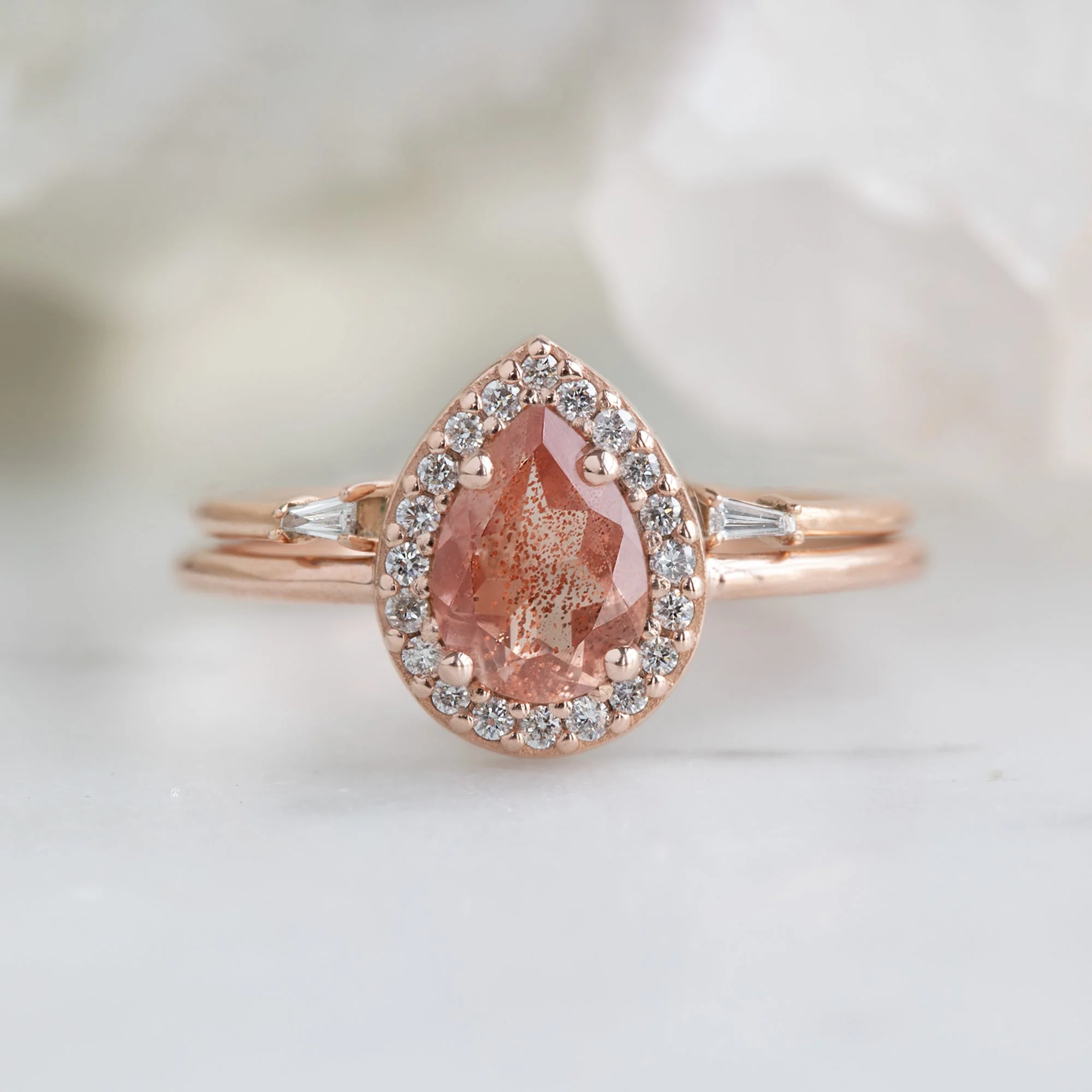 The Dahlia Ring | 0.60ct Pear Sunstone in 14K Rose Gold - Image 5