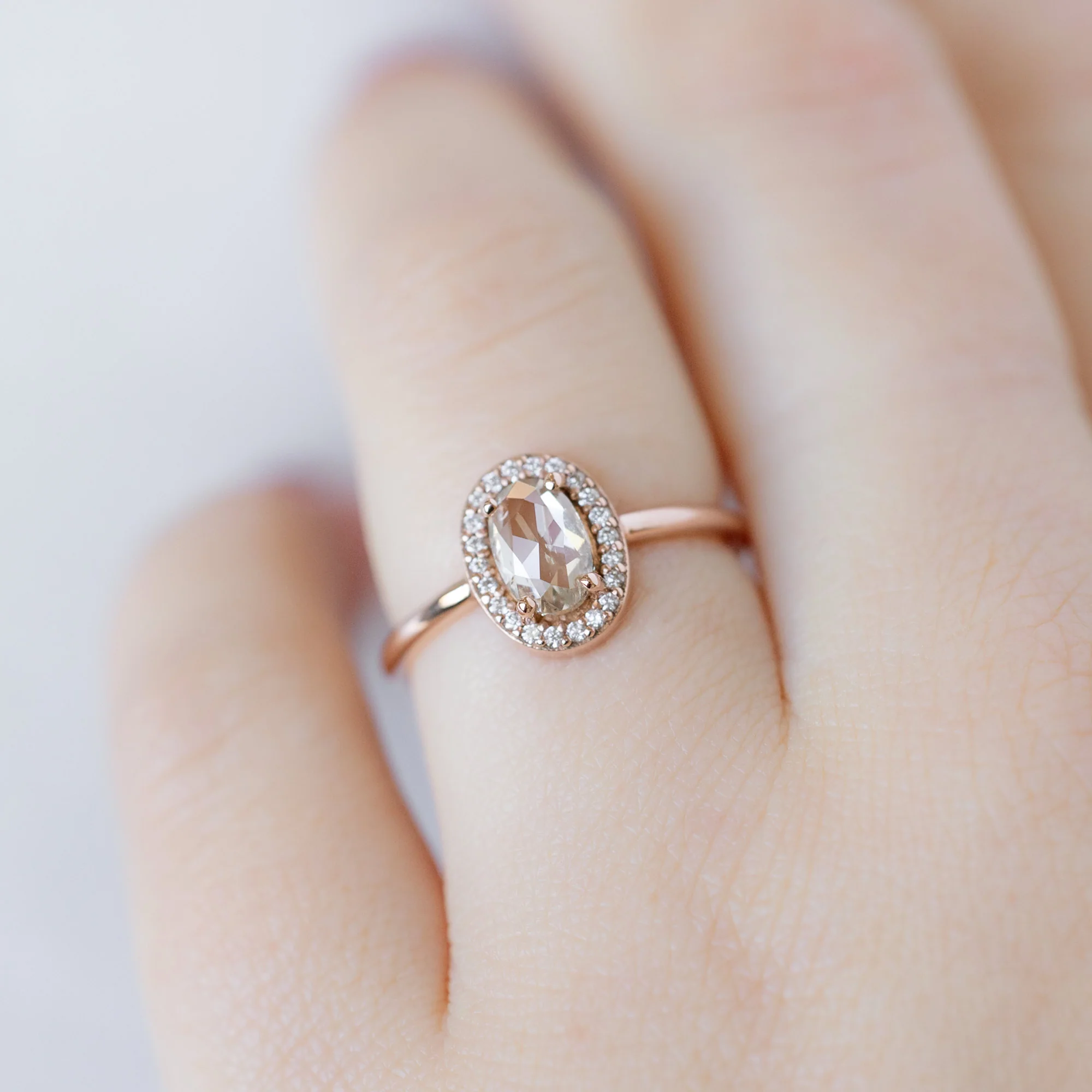 The Dahlia Ring | 0.87ct Oval Pink Diamond in 14K Rose Gold - Image 2