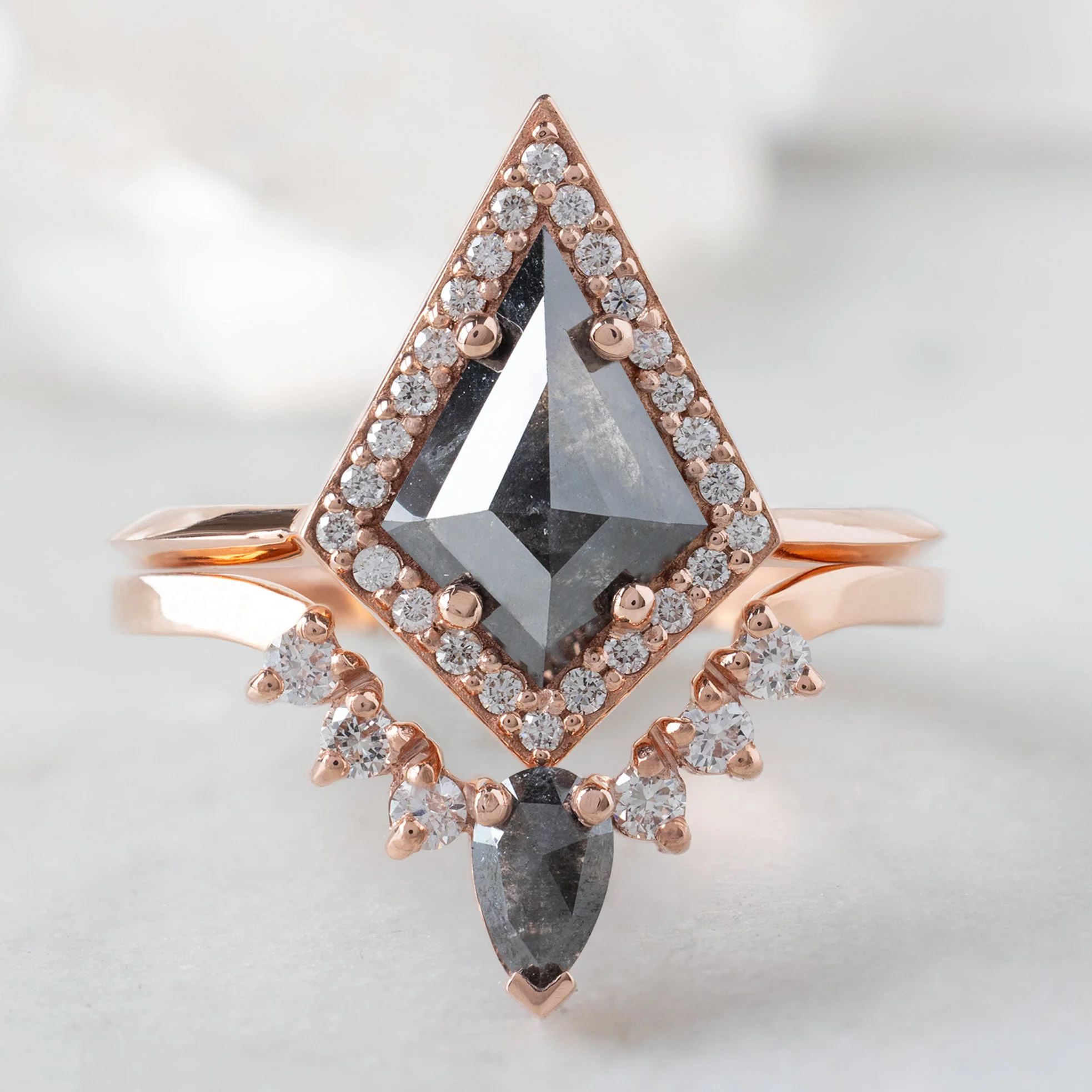 The Dahlia Ring | 0.89ct Black Kite Diamond in 14K Rose Gold - Image 3