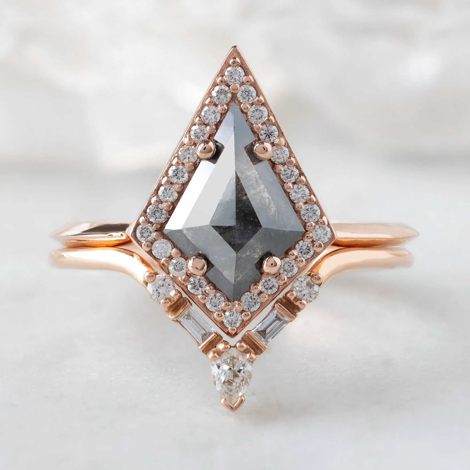 The Dahlia Ring | 0.89ct Black Kite Diamond in 14K Rose Gold - Image 4