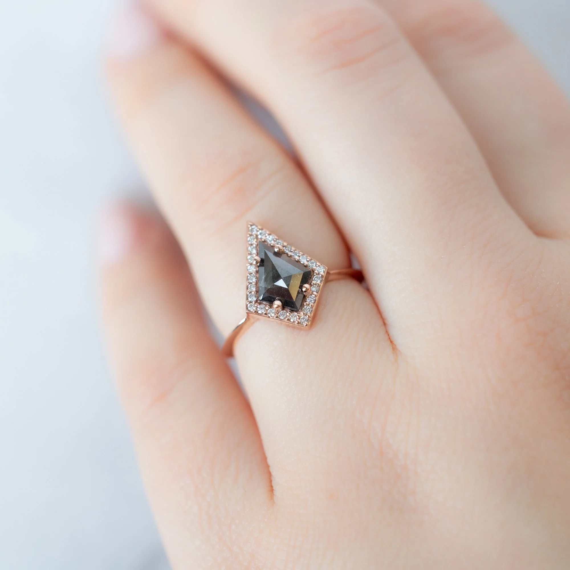 The Dahlia Ring | 0.89ct Black Kite Diamond in 14K Rose Gold - Image 5