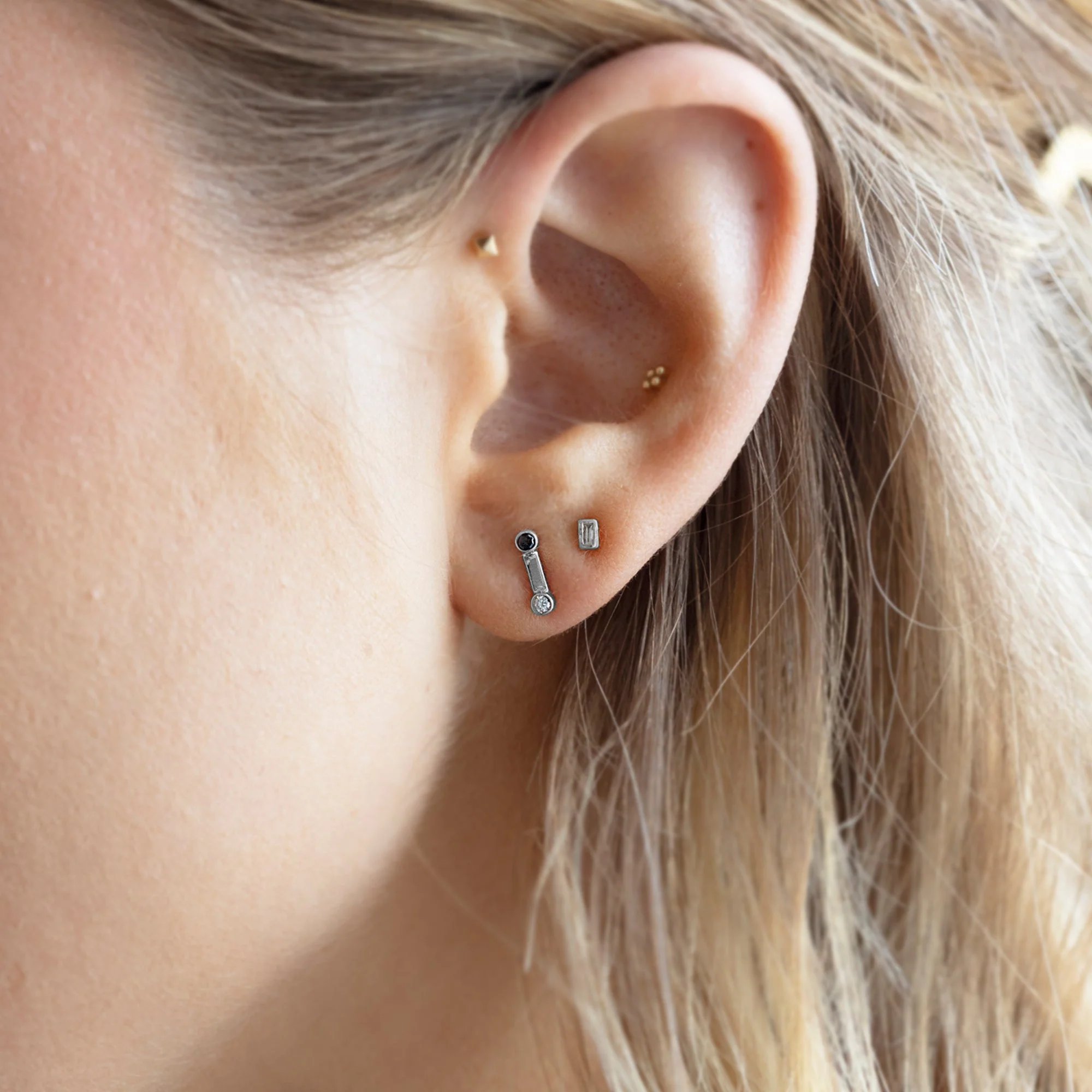The Duality Diamond Stud Earrings | Yellow, Rose or White Gold - Image 8