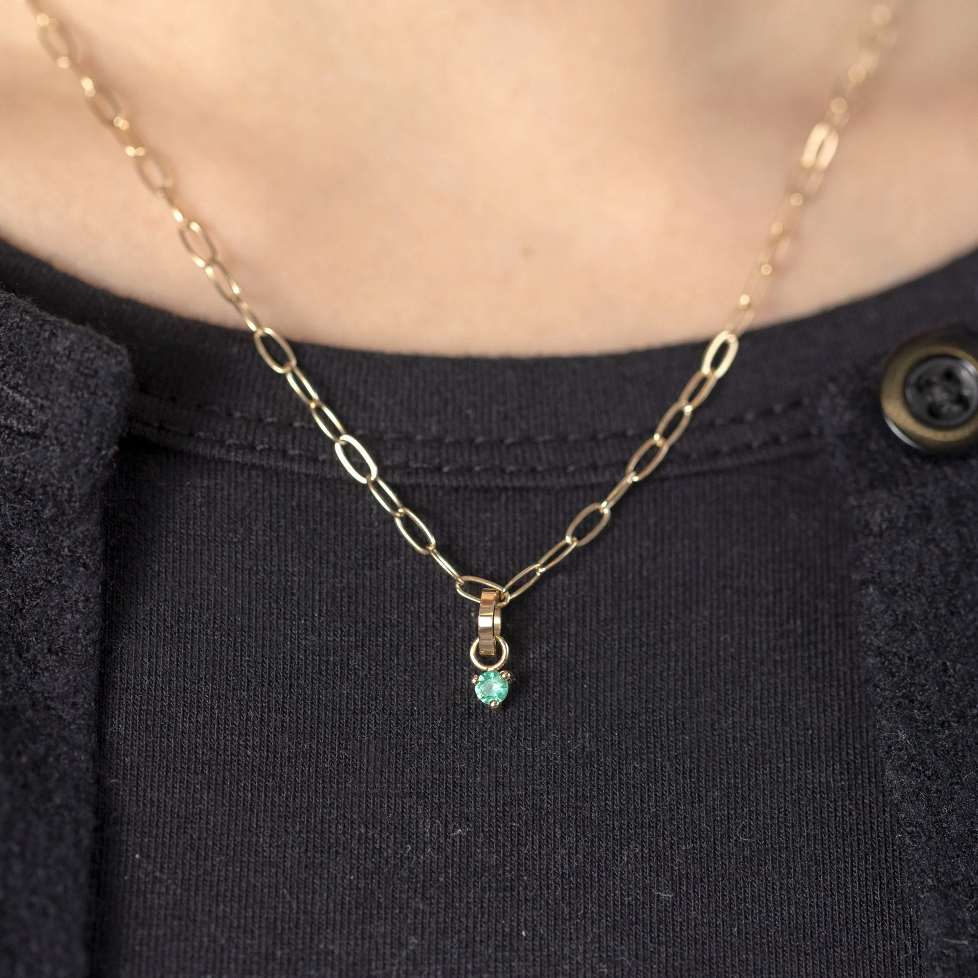 The Emerald Birthstone Charm | Yellow Gold - Image 5