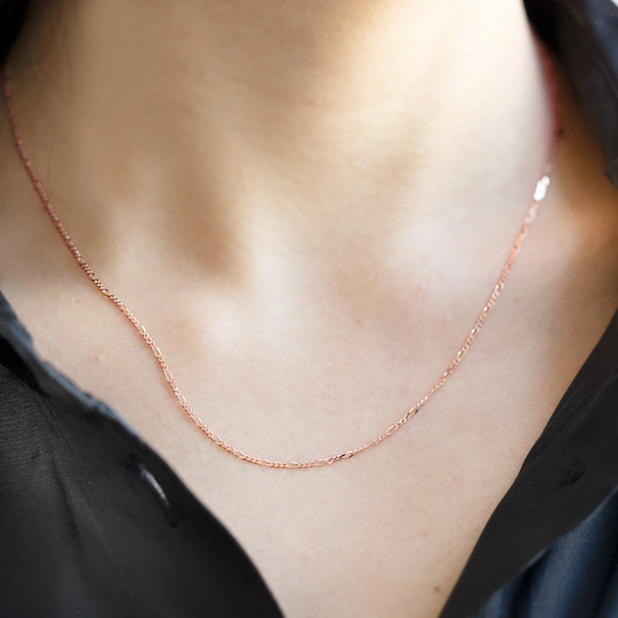 The Figaro Chain Necklace | Yellow, Rose or White Gold - Image 7