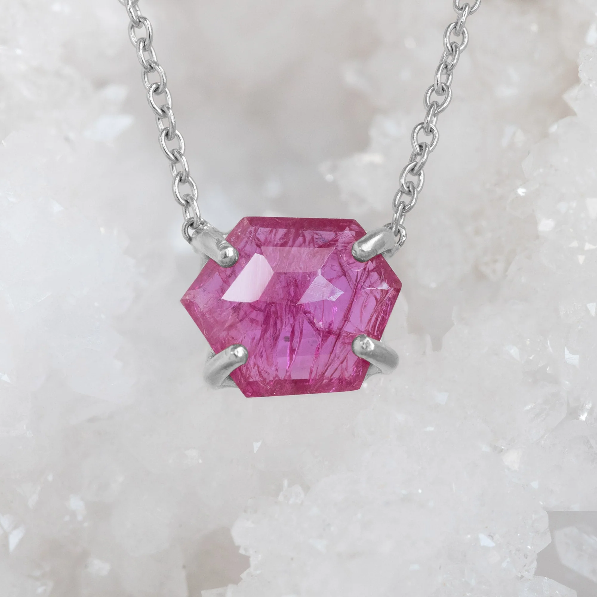 The Geometric Ruby Necklace | Yellow, Rose or Sterling Silver - Image 7