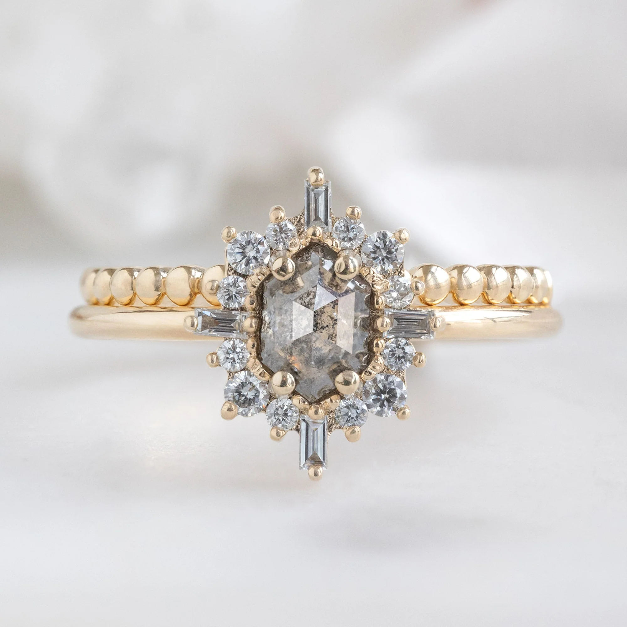 The Gold Beaded Stacking Band | Yellow or Rose Gold - Image 3
