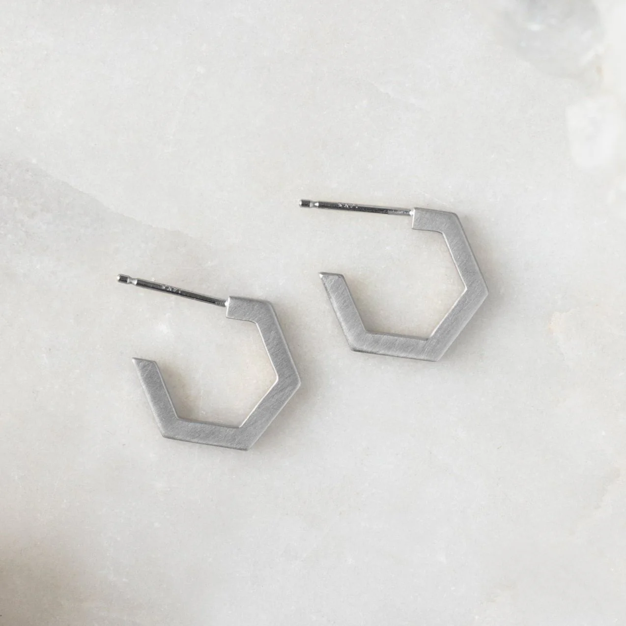 The Gold Hex Huggie Hoops | Yellow, Rose or White Gold - Image 7