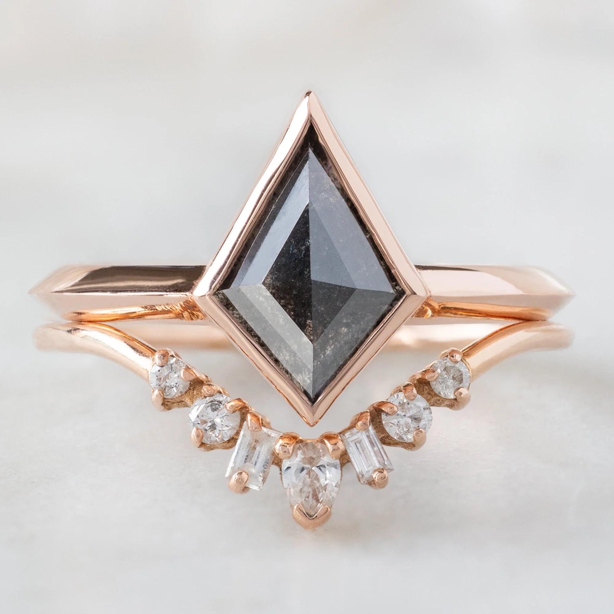 The Hazel Ring | 1.13ct Kite Black Diamond in 14K Rose Gold - Image 3