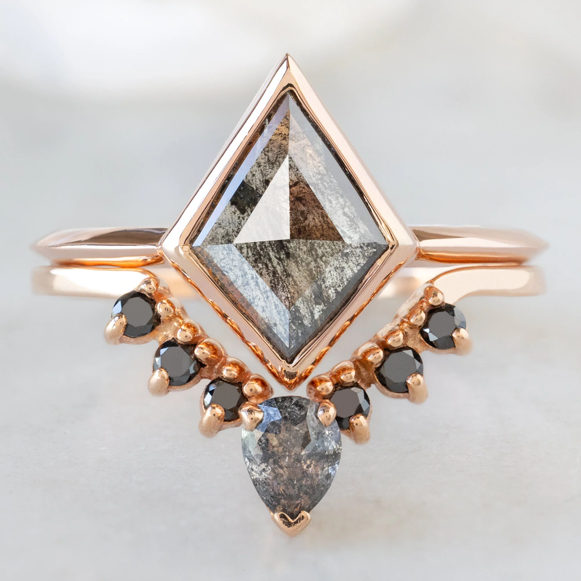 The Hazel Ring | 1.19ct Kite Black Diamond in 14K Rose Gold - Image 2