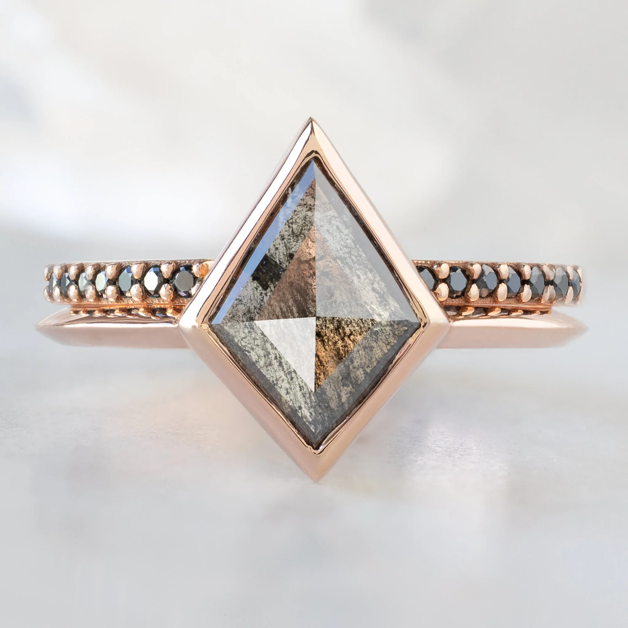 The Hazel Ring | 1.19ct Kite Black Diamond in 14K Rose Gold - Image 3