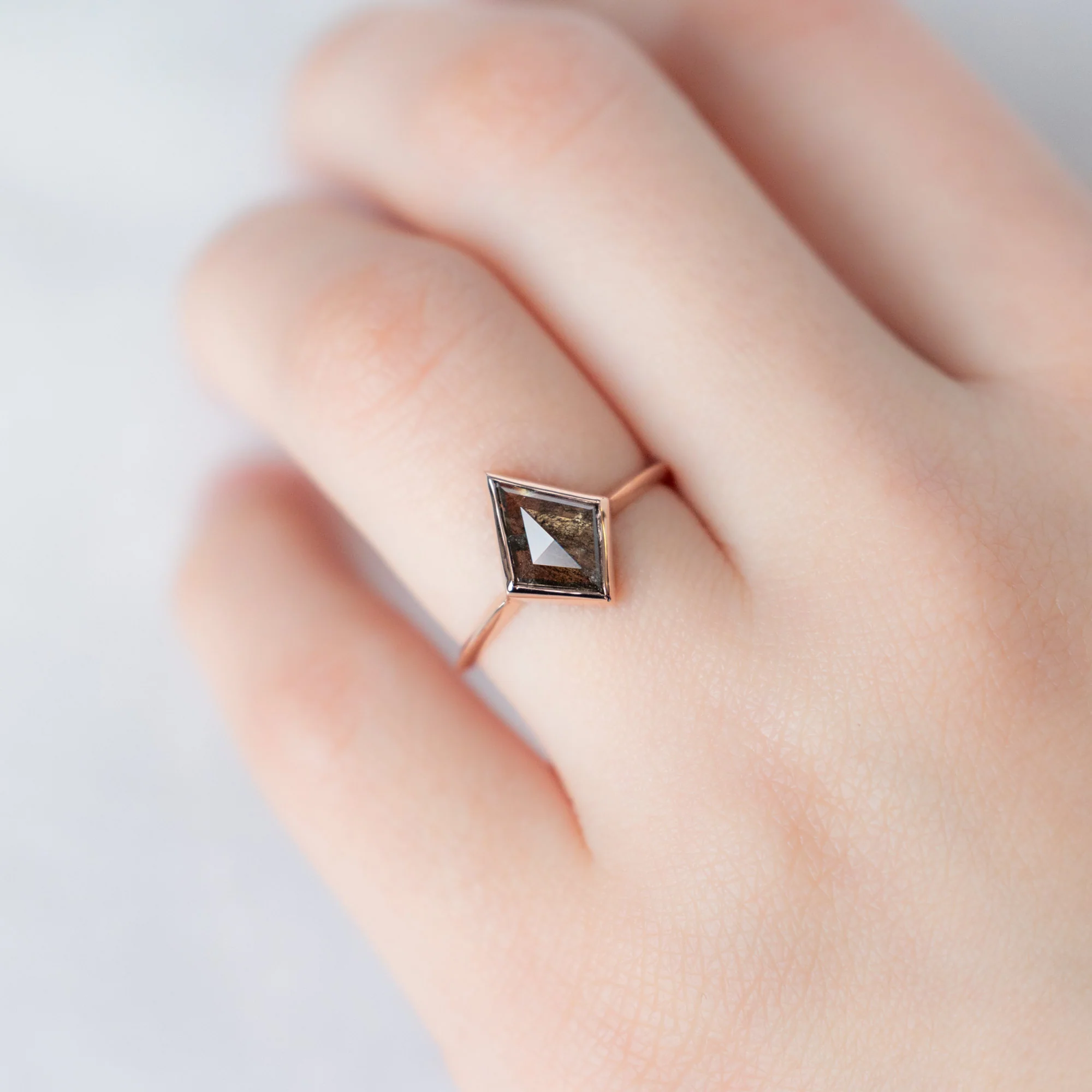 The Hazel Ring | 1.19ct Kite Black Diamond in 14K Rose Gold - Image 5
