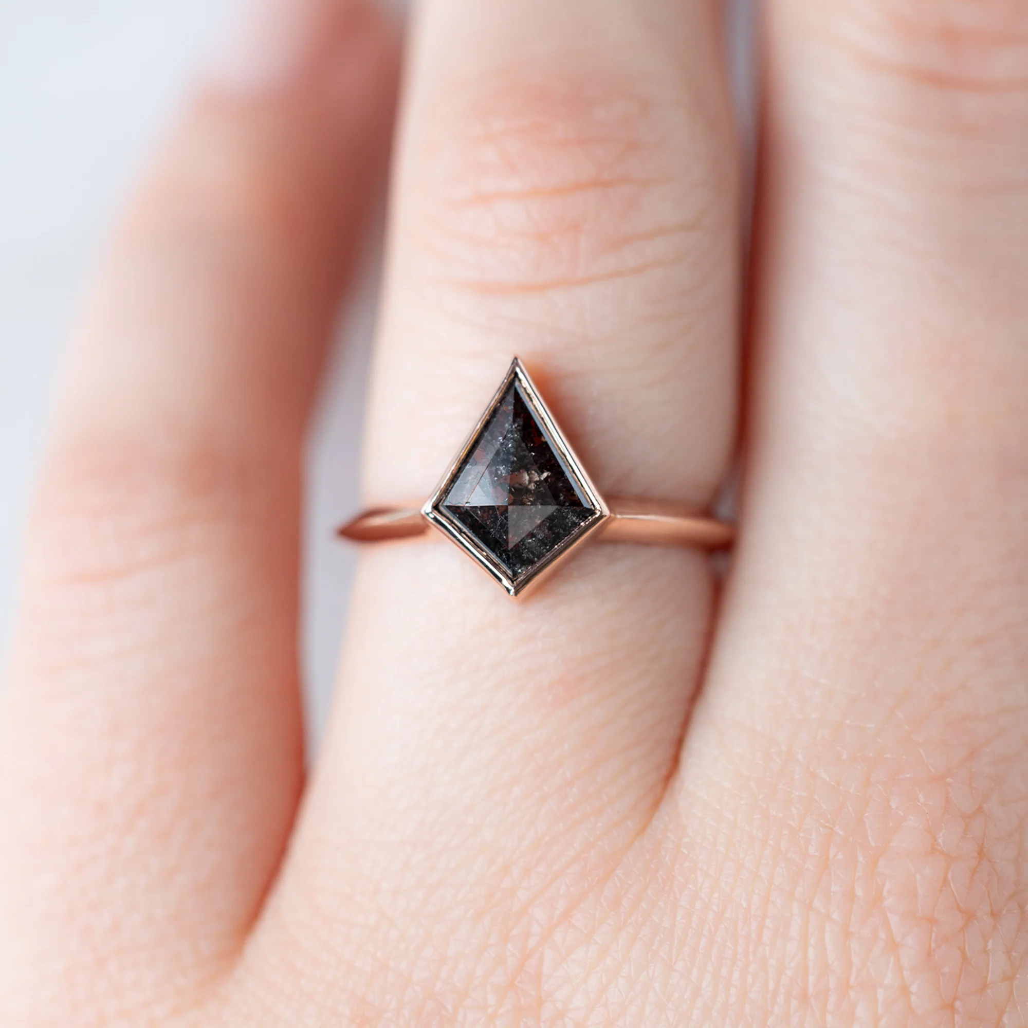 The Hazel Ring | 1.43ct Kite Black Diamond in 14K Rose Gold - Image 2
