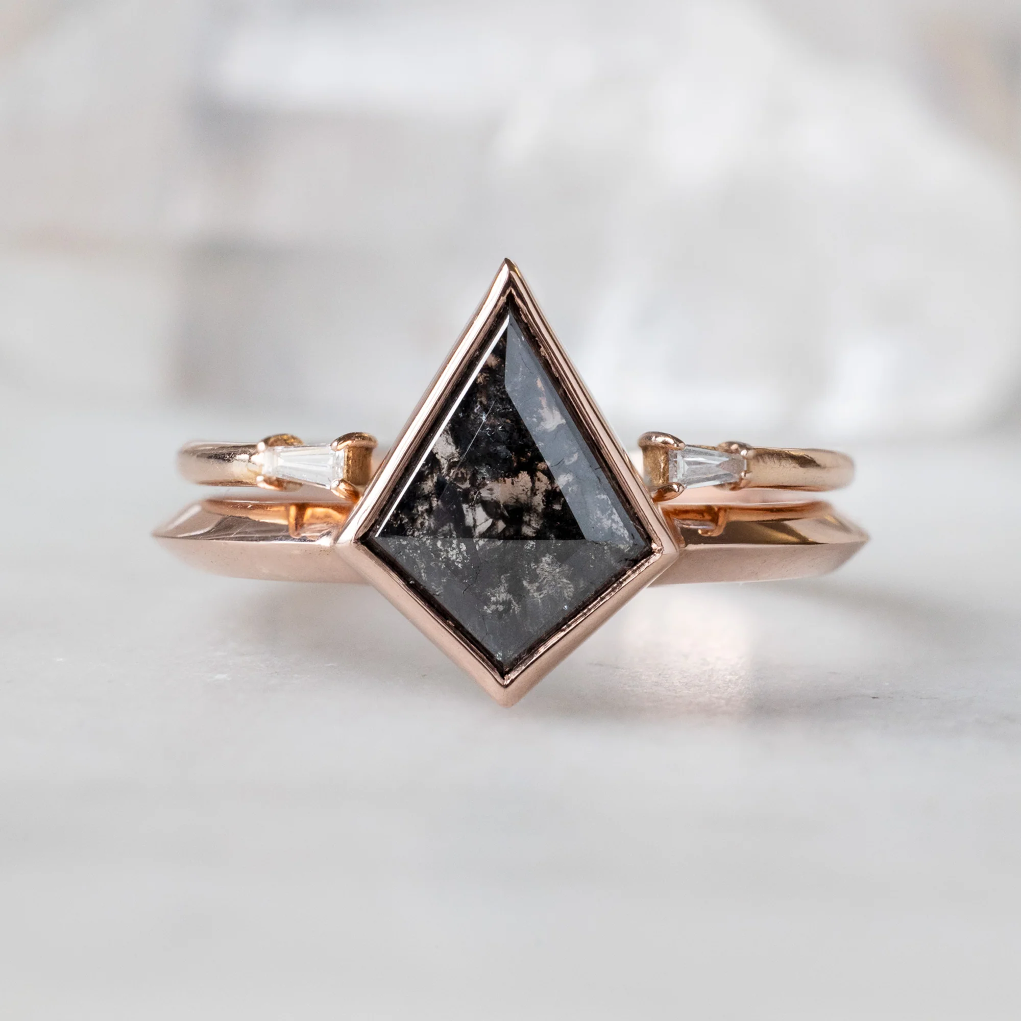 The Hazel Ring | 1.43ct Kite Black Diamond in 14K Rose Gold - Image 5