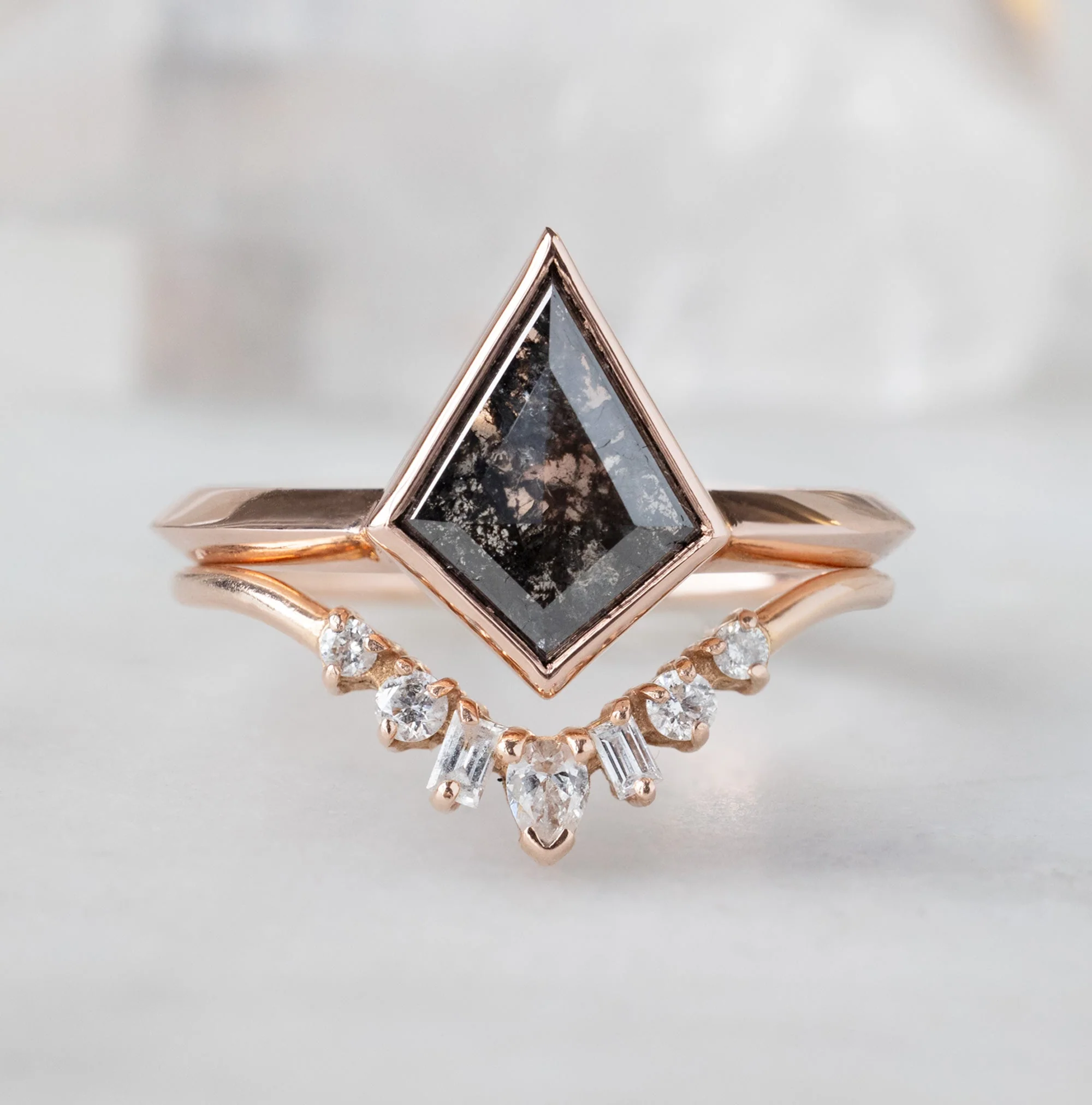The Hazel Ring | 1.47ct Kite Black Diamond in 14K Rose Gold - Image 4