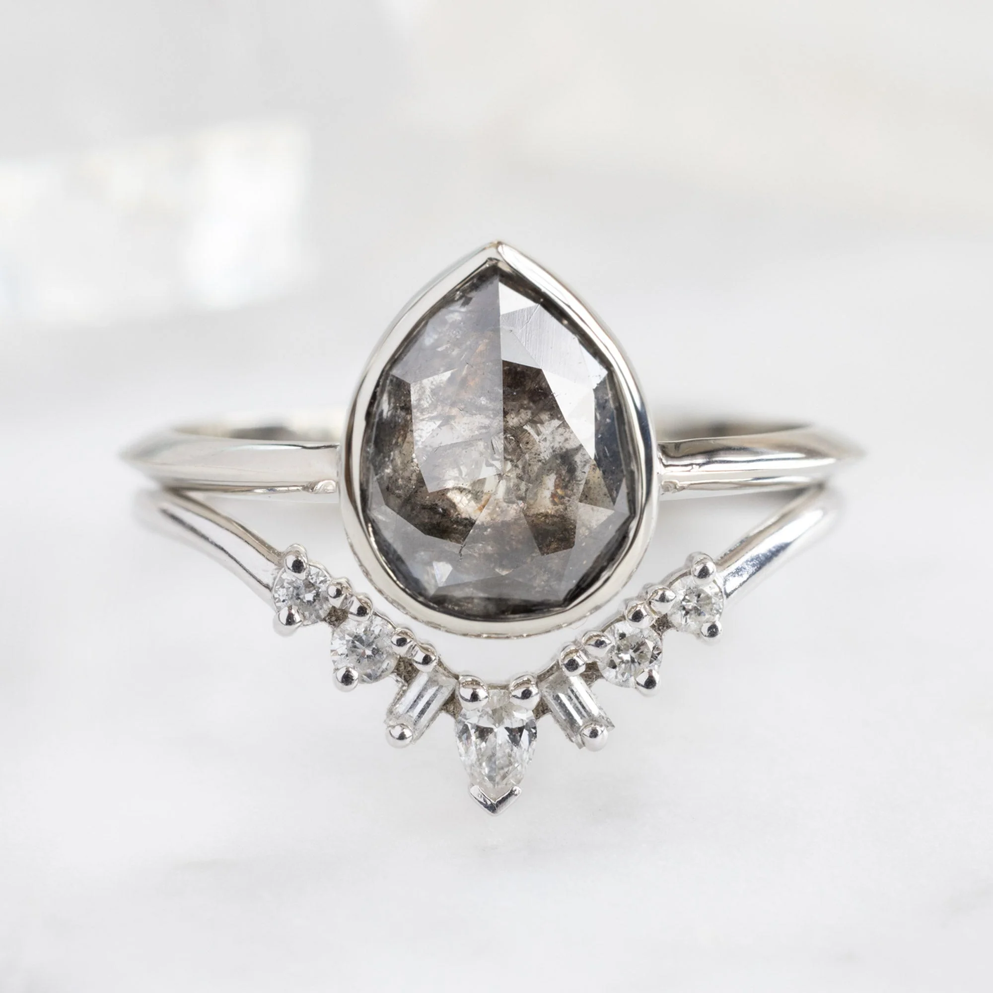 The Hazel Ring | Build Your Own Pear Black Diamond Engagement Ring - Image 3